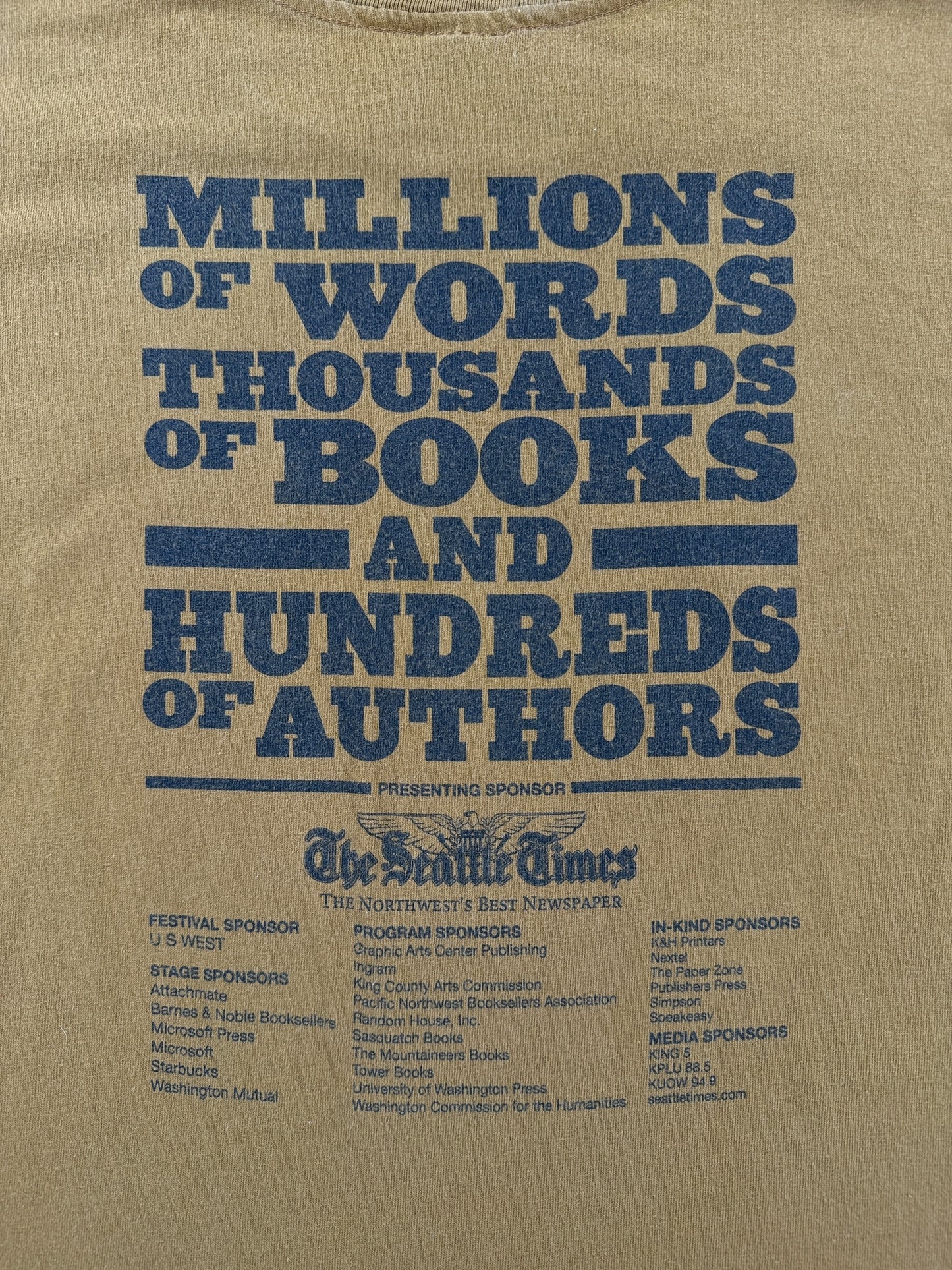Back Graphic of Vintage Northwest Bookfest Tee SZ L