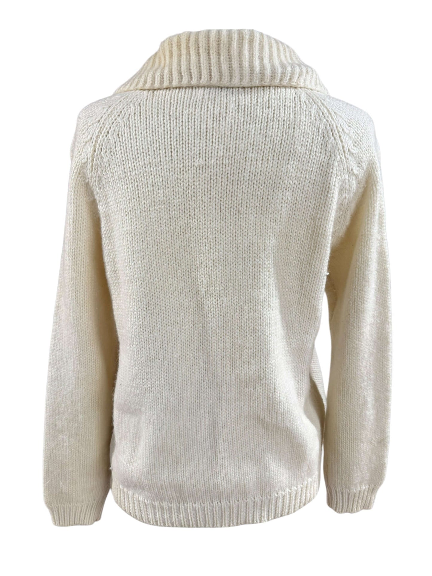 Back view of 1960s Wool Collared Cardigan M