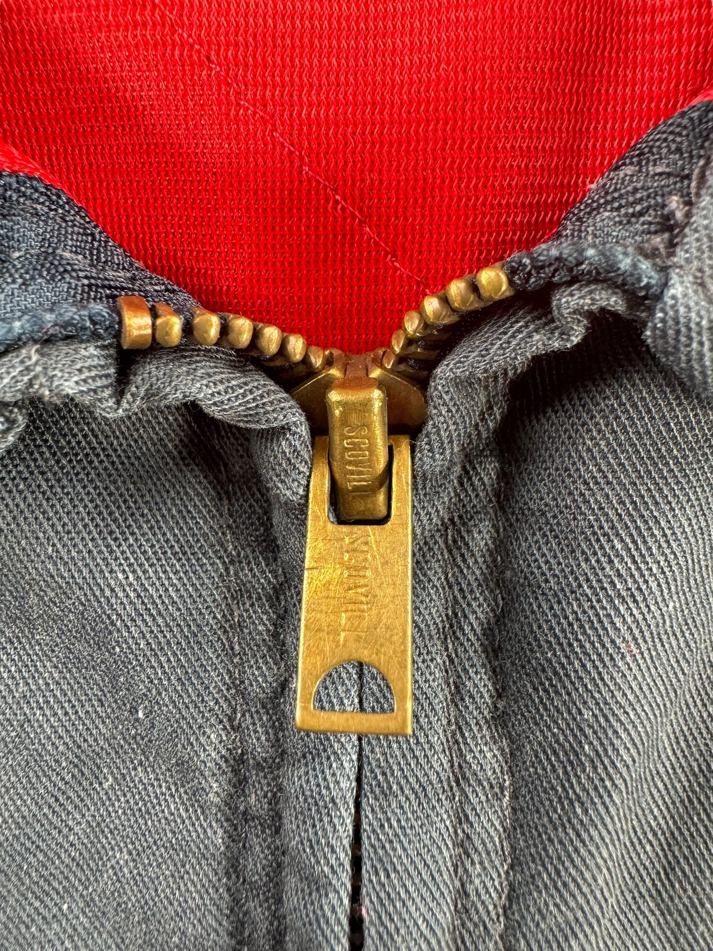 Zipper on Vintage Red Kap Quilted Shop Jacket SZ S
