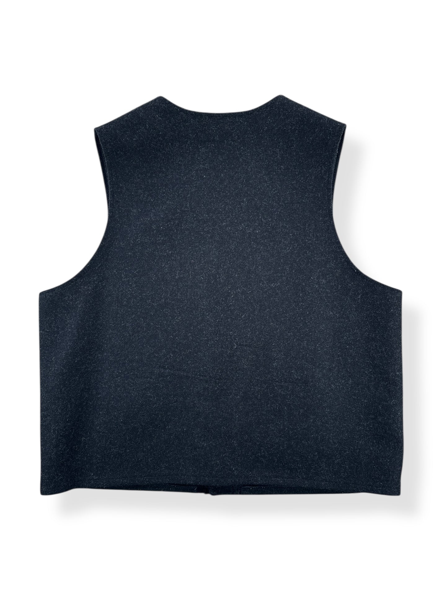 Back of Vintage Charcoal Filson Mackinaw Wool Vest SZ 50