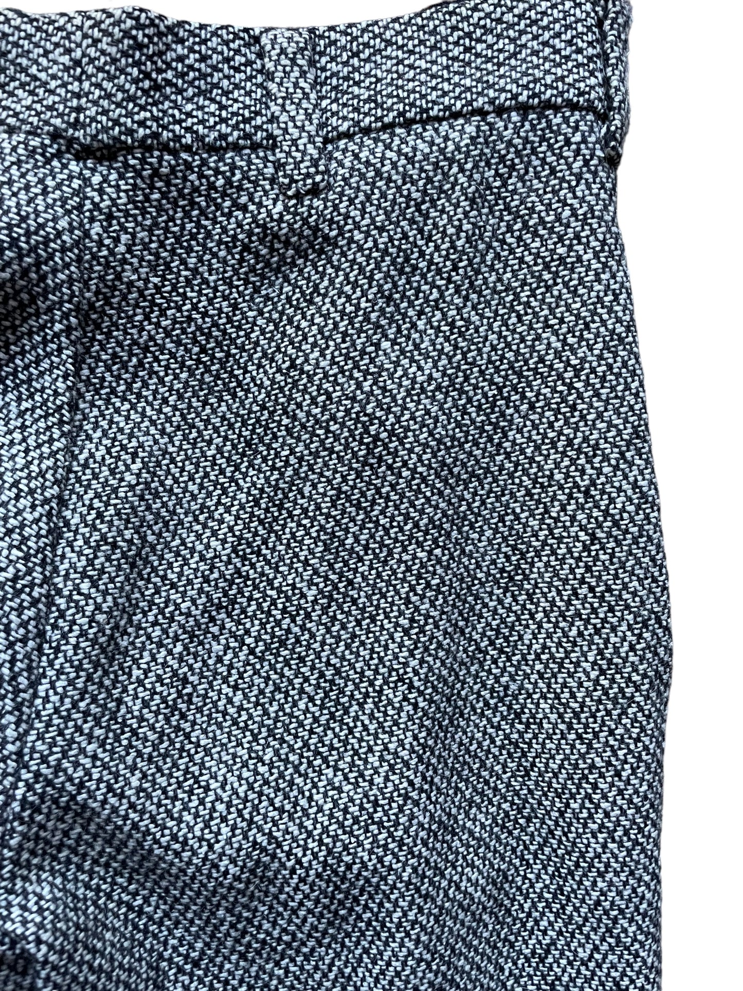 Back right side view of Vintage 1970s Deadstock Wool Blend Tweed Trousers W30 | Barn Owl Vintage Seattle | Vintage Trousers