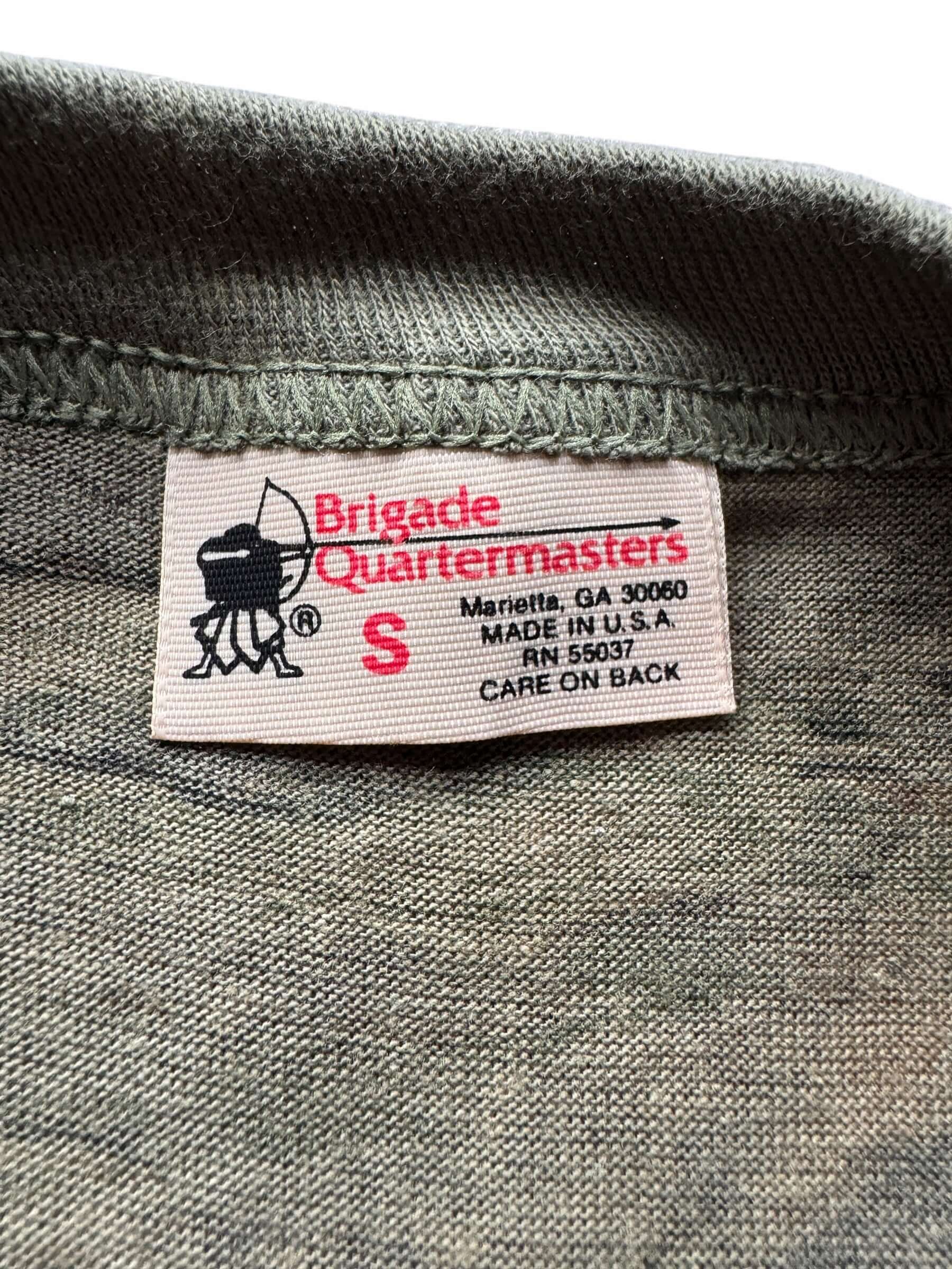 Tag of Vintage Brigade Quartermaster Tiger Camo Tee SZ S