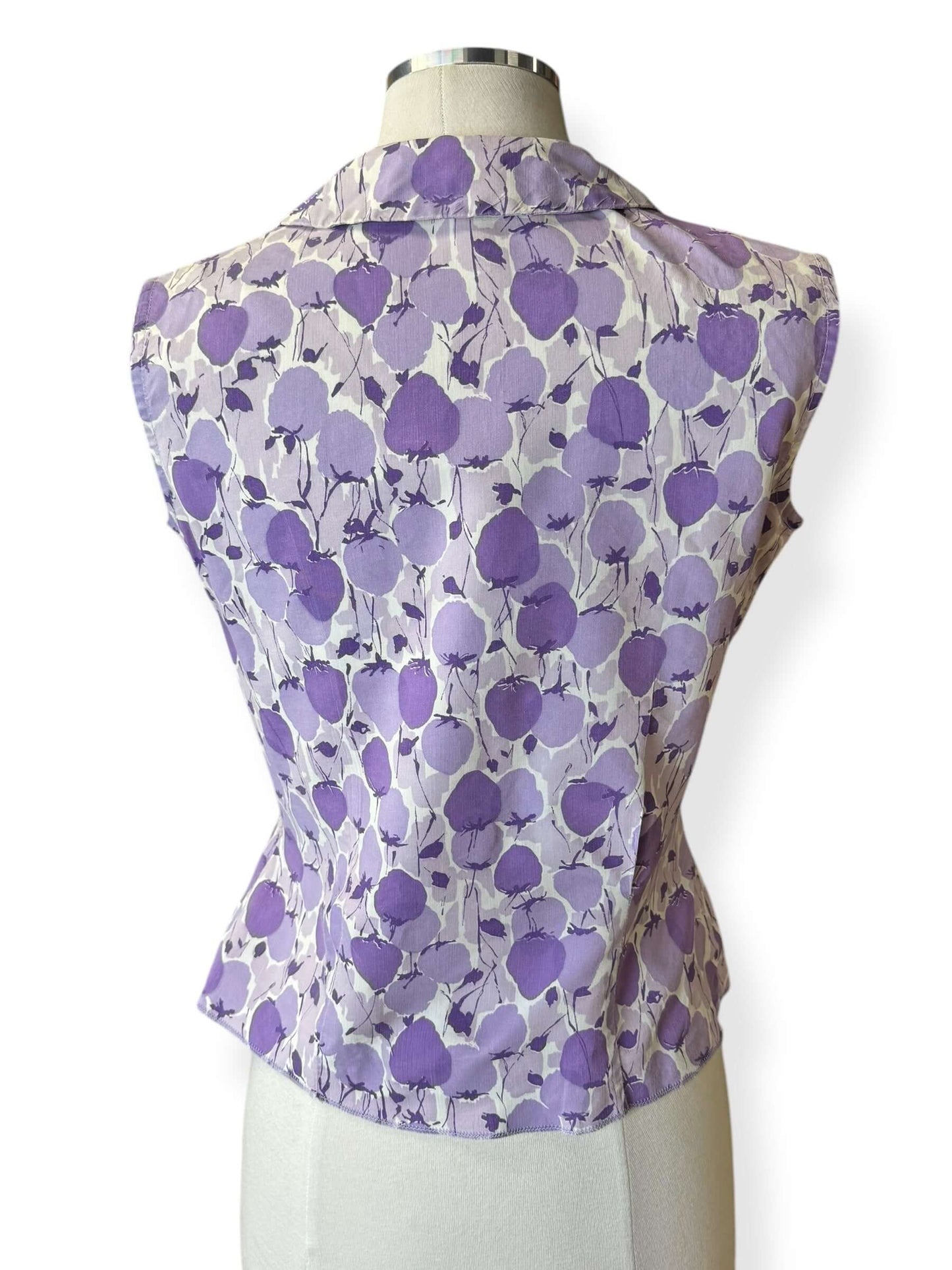Back view of 1950s Purple Strawberry Top M