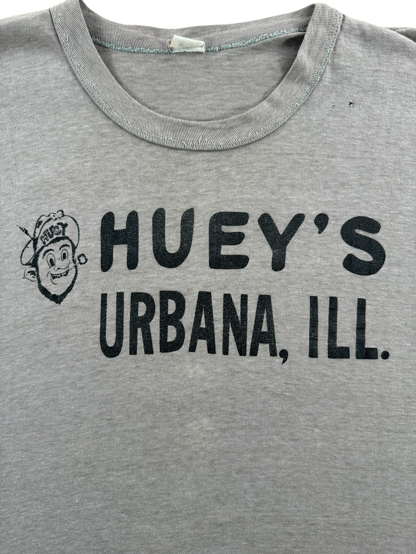 Front Graphic of Vintage Huey's Urbana Tee SZ M AS IS