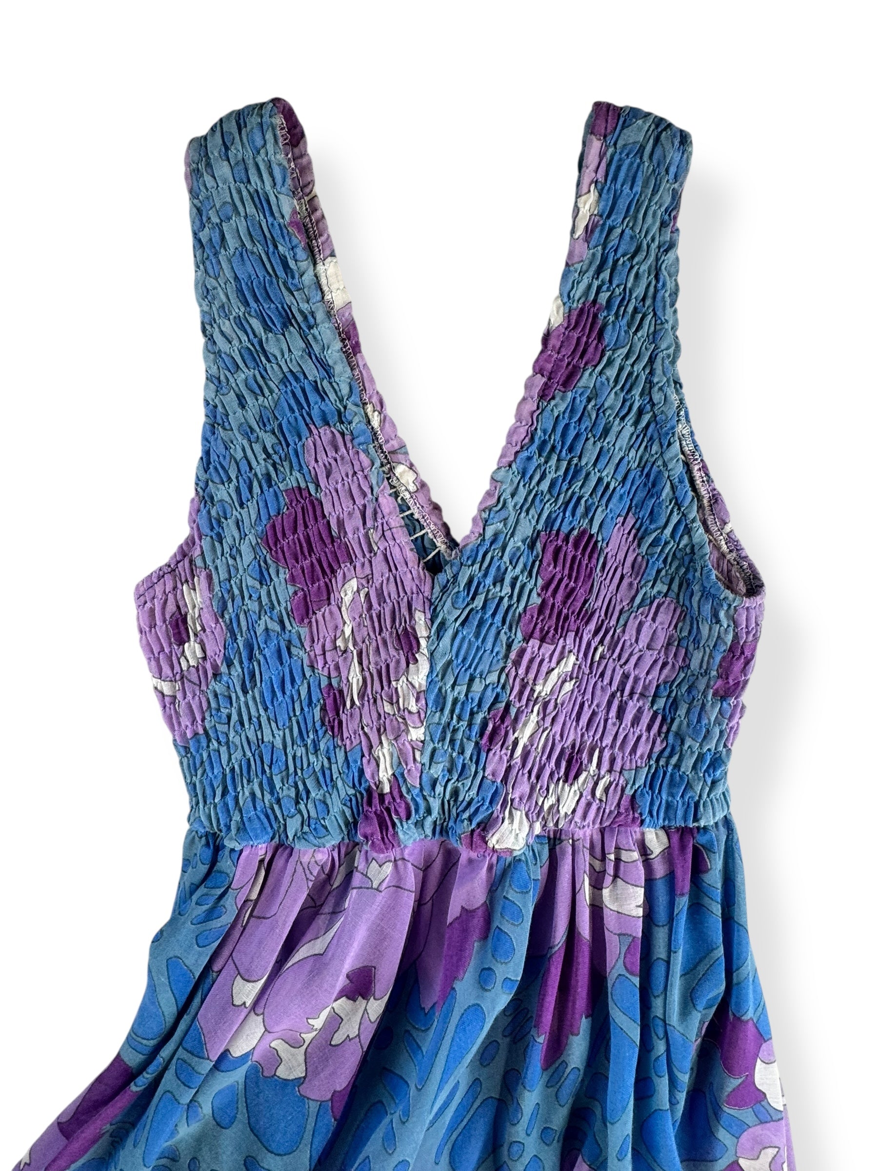 Front of 1970s Denise Are There! Floral Dress S-M