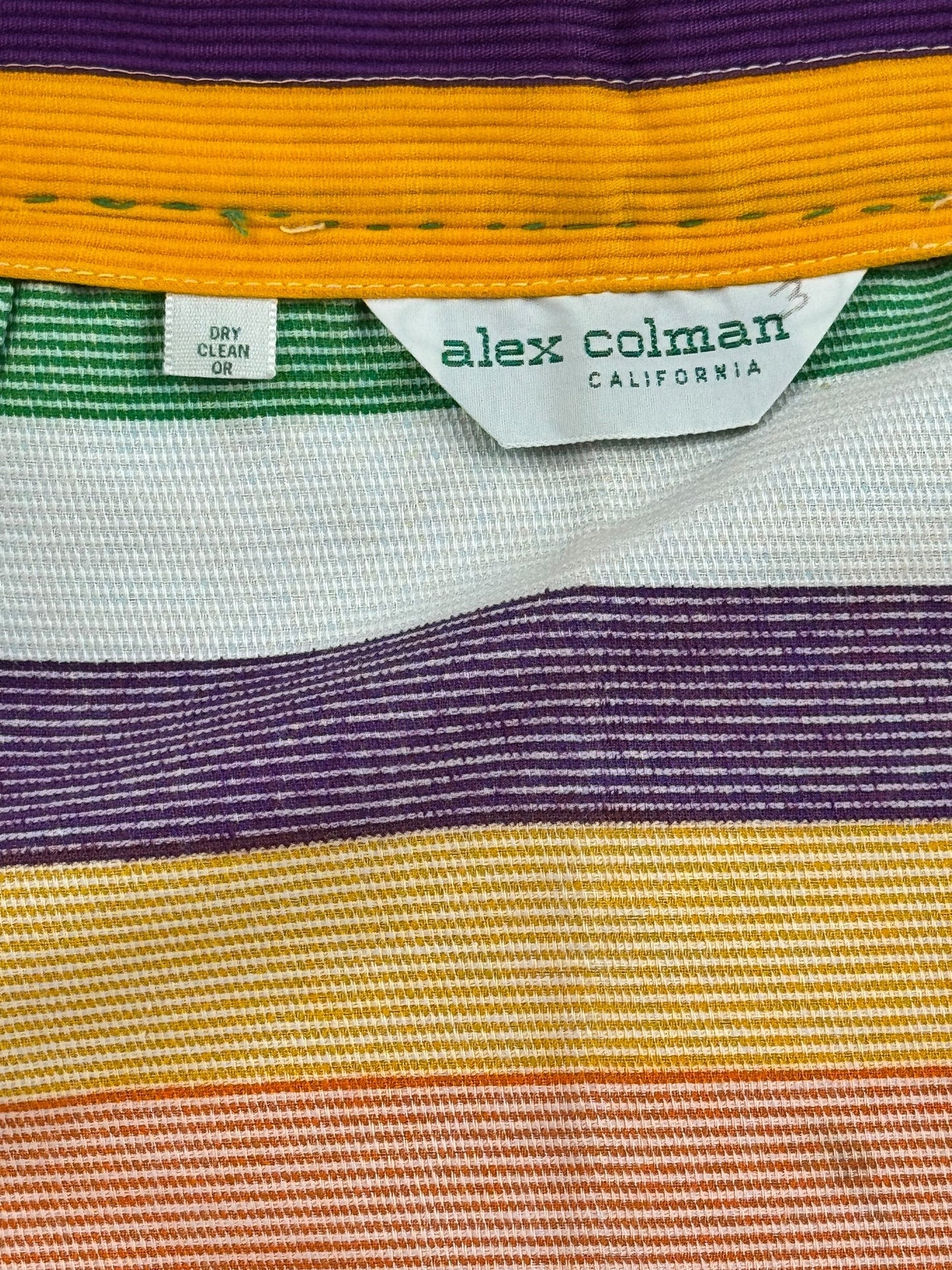 1970s Alex Coleman Rainbow Striped Skirt AS-IS L