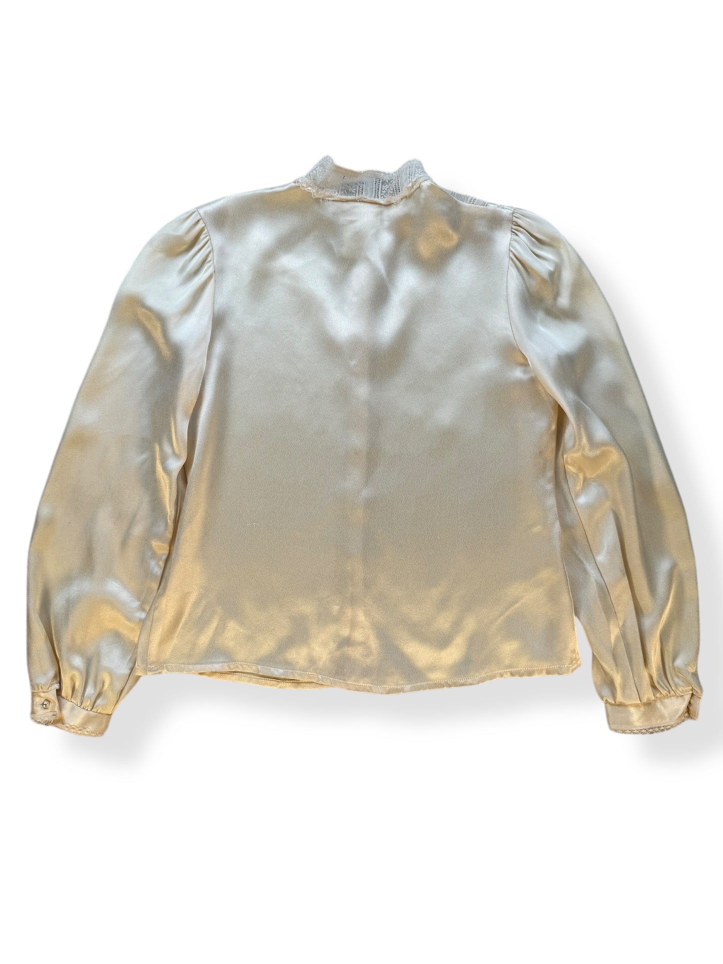 Back view of Vintage Satin Gunne Sax Blouse L
