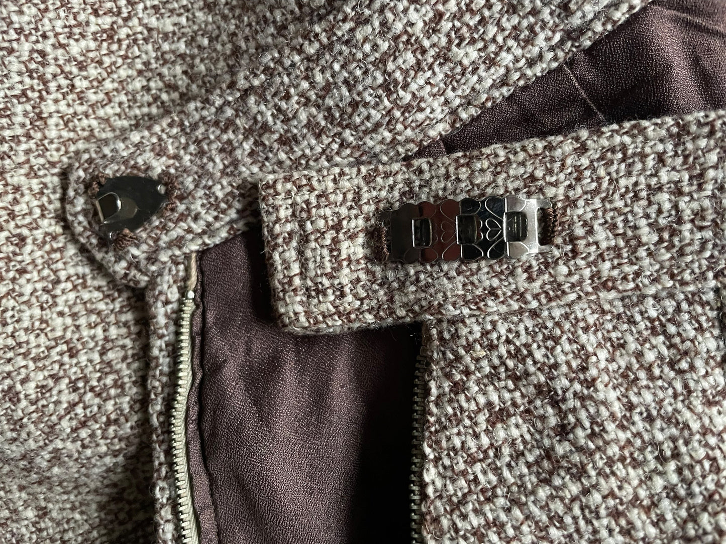 Skirt clasp Vintage 1950s Wool Skirt and Top Set SZ M  |  Barn Owl Vintage Skirt Sets | Seattle Vintage Skirts