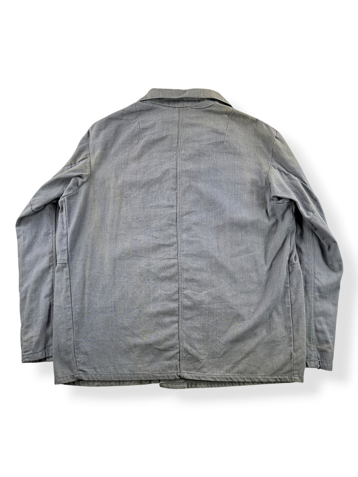 Back of Vintage Faded French Chore Blouse SZ XL