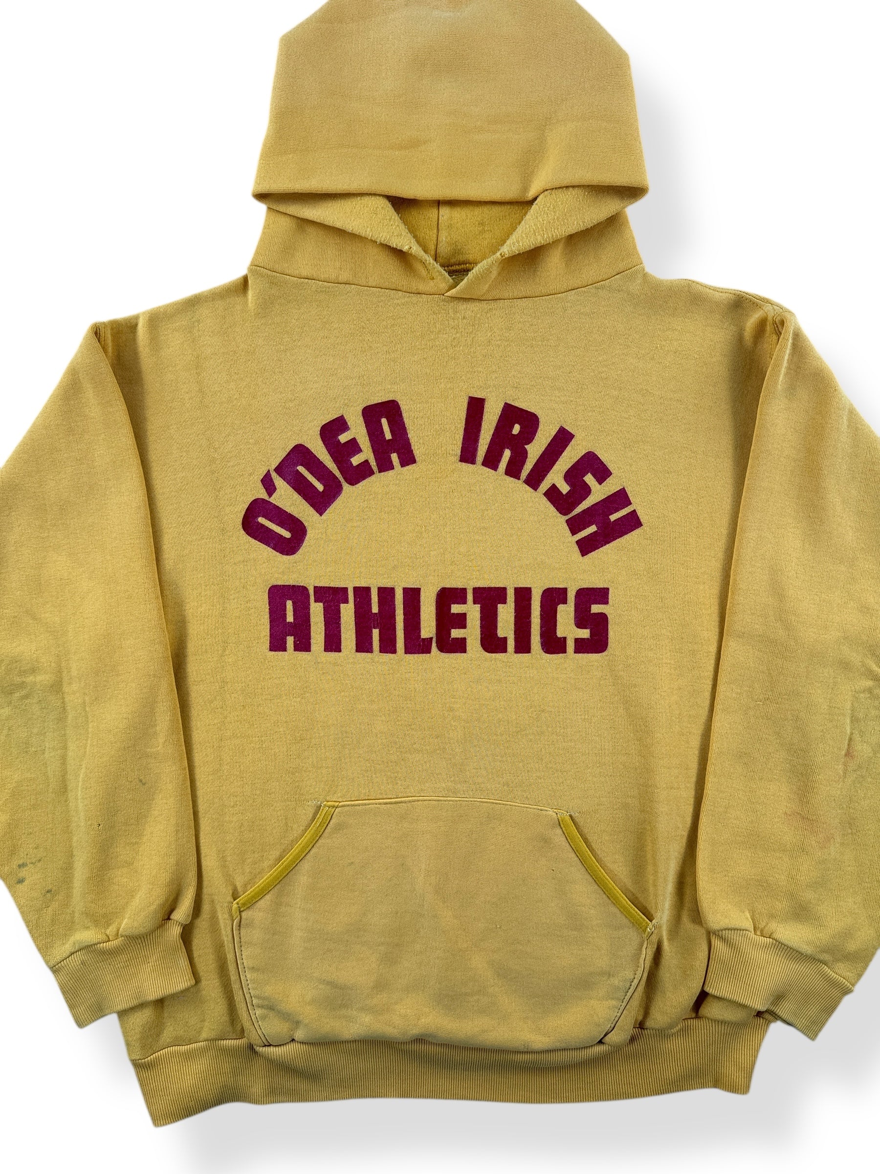 Front Close Up of Vintage O'Dea Irish Athletics Russell Hoodie SZ L