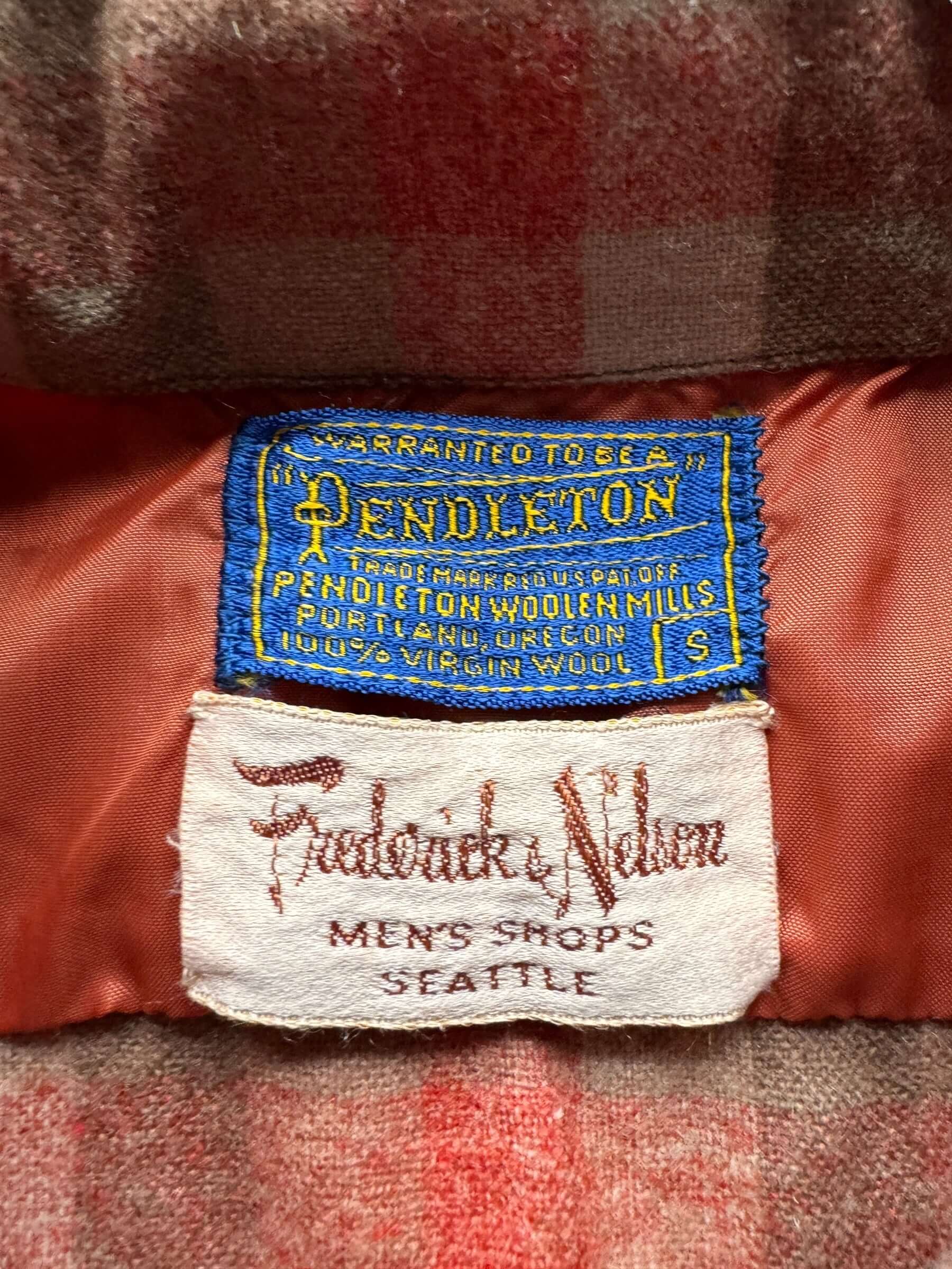 Tag on Frederick & Nelson Pendy Board Shirt SZ S