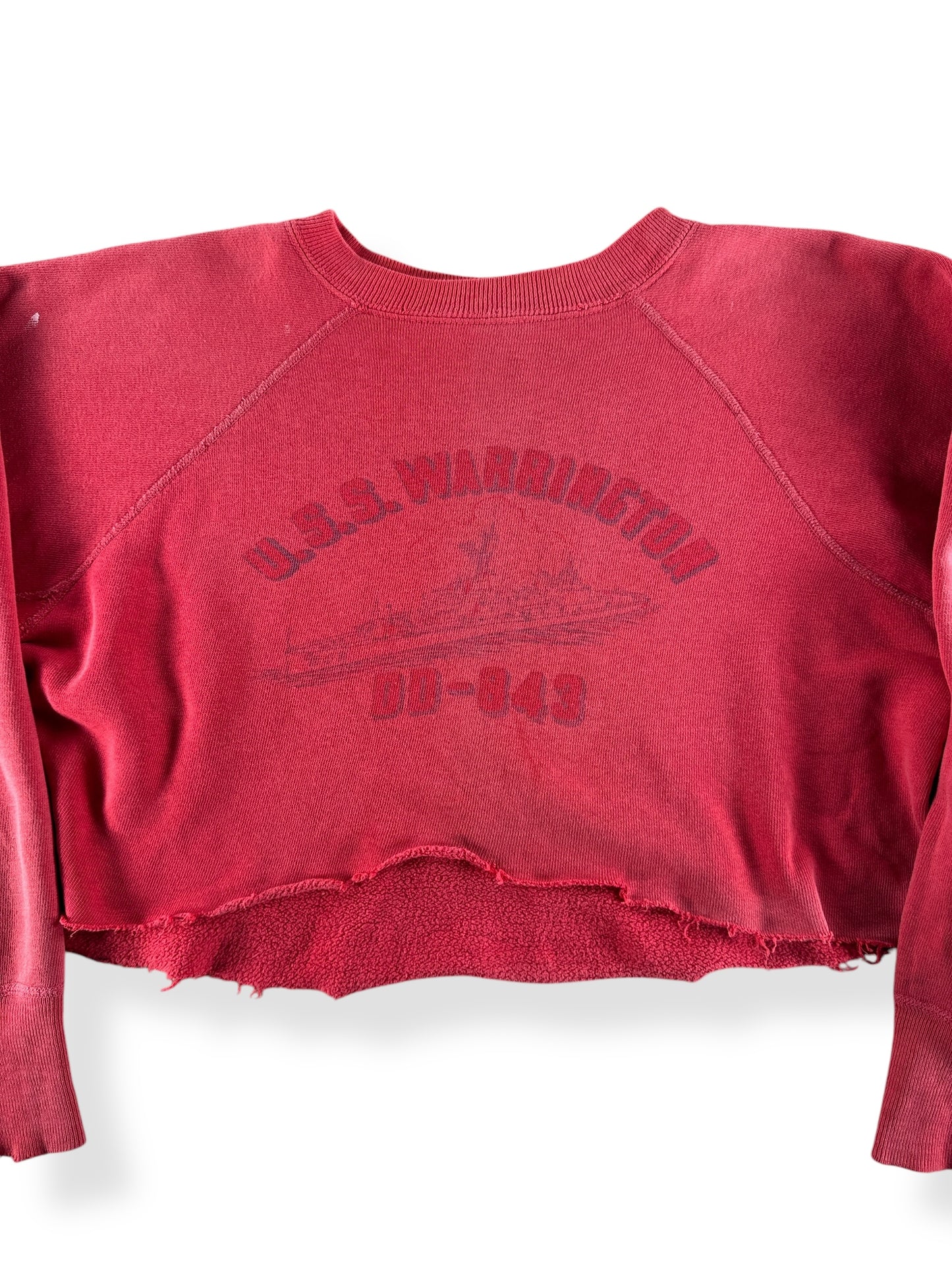 Front Close Up of Vintage USS Warrington Chopper Sweatshirt SZ L