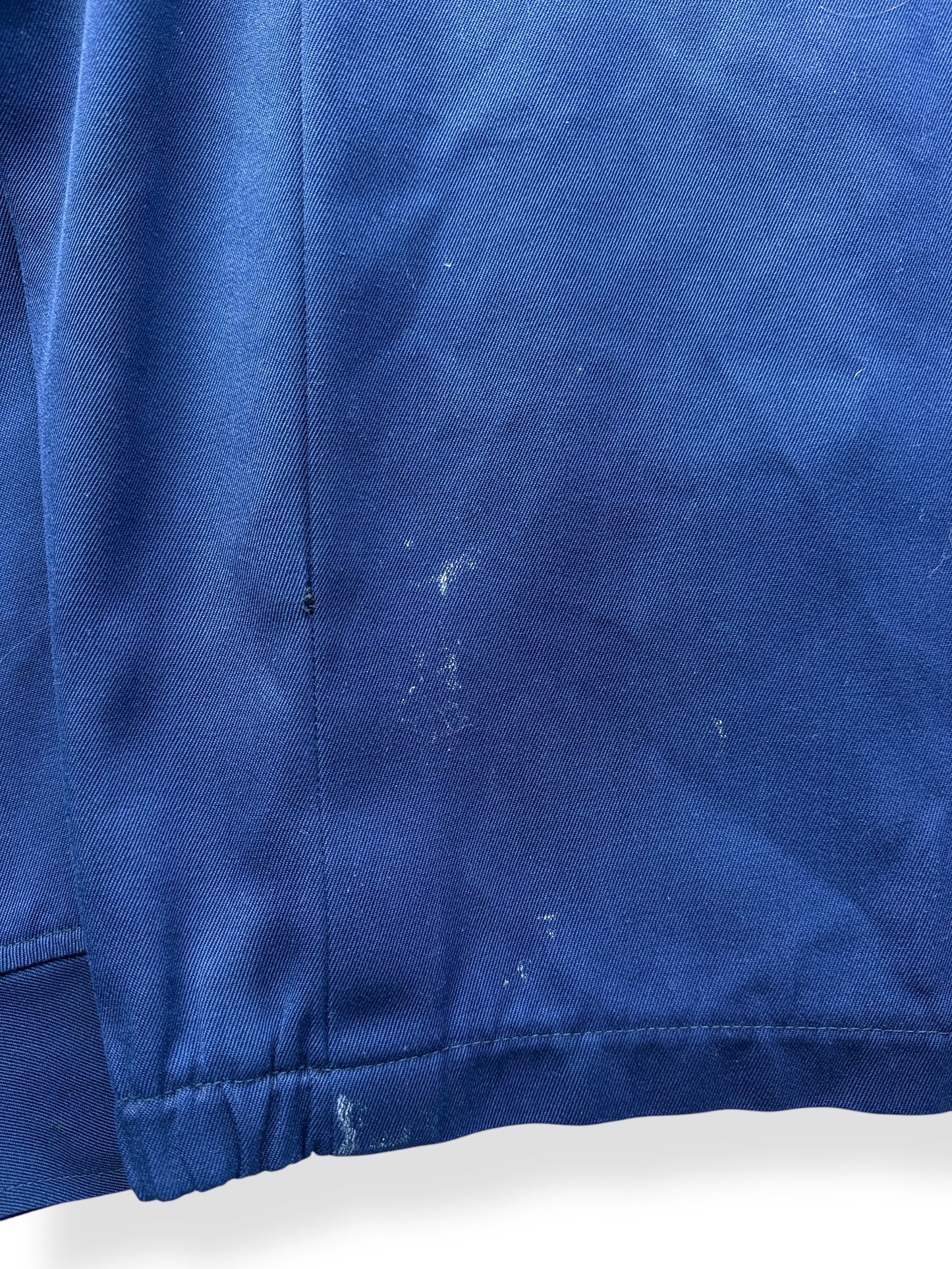 Stains on Vintage Unitog Koratron Blue Shop Jacket SZ 48