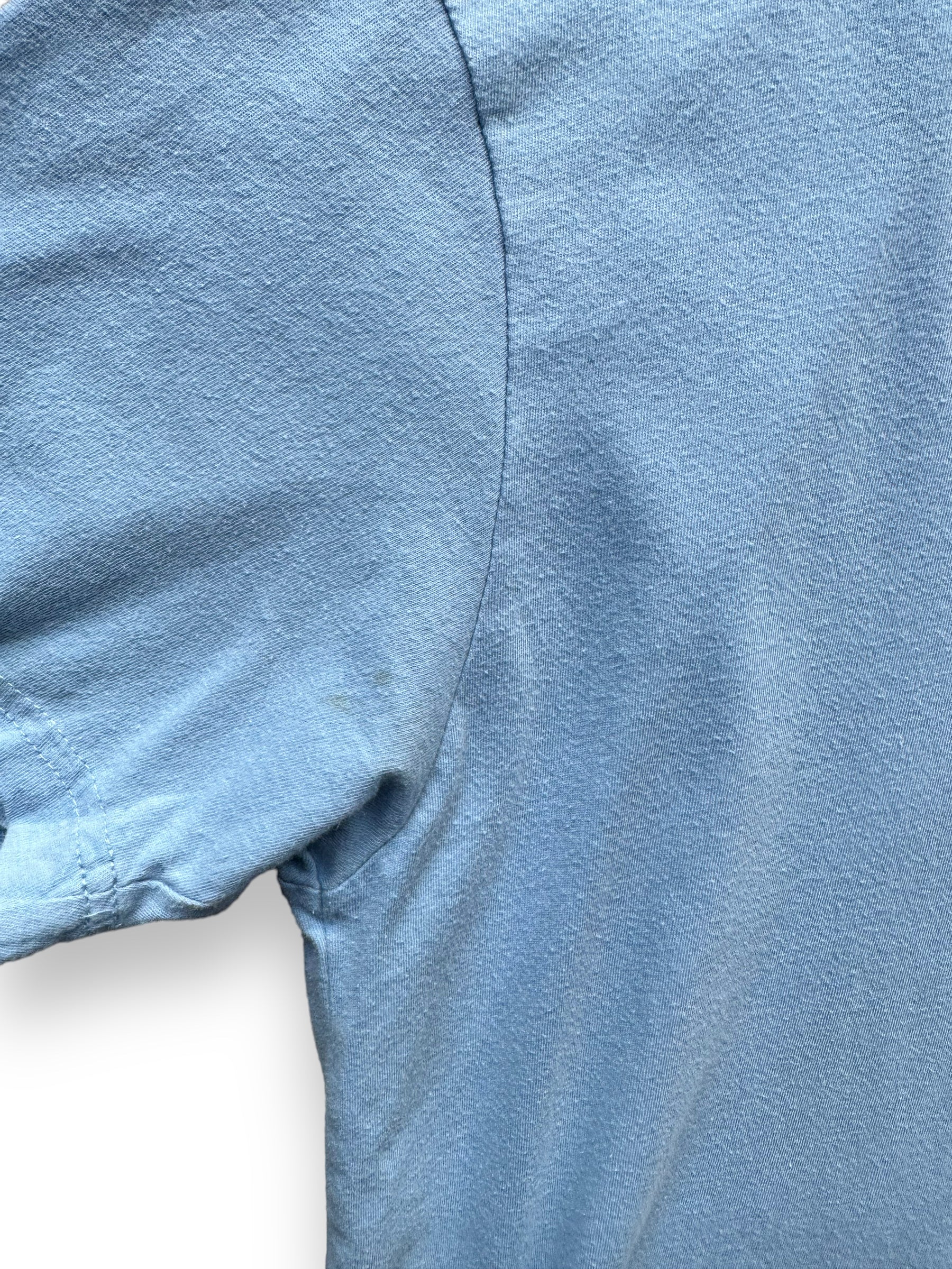 Small Stain on Right Shoulder View of Light Blue Filson Eagle Graphic Tee SZ XS |  Barn Owl Vintage Goods | Vintage Filson Workwear Seattle