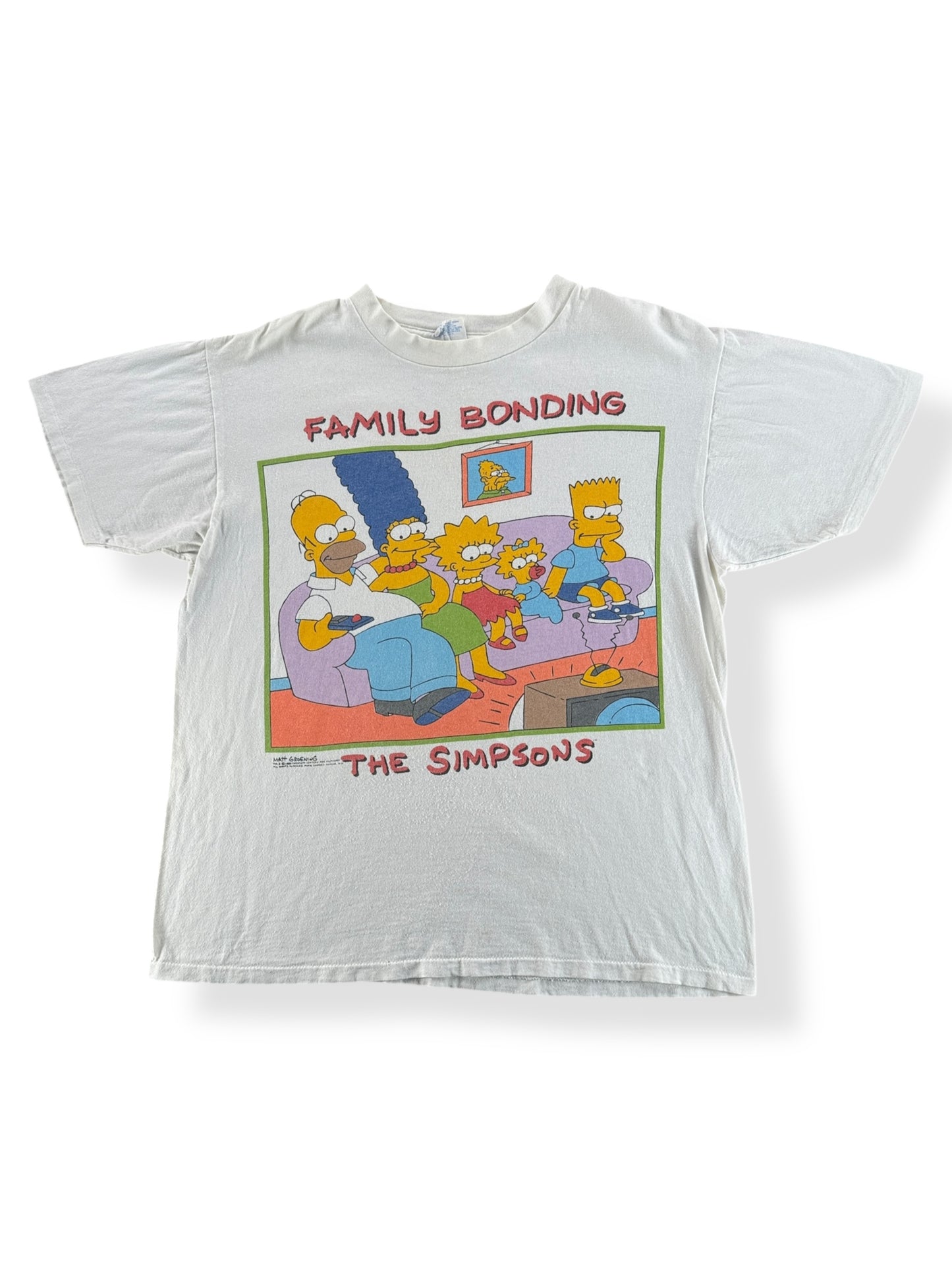 Front of Vintage Simpsons Family Bonding Tee SZ L