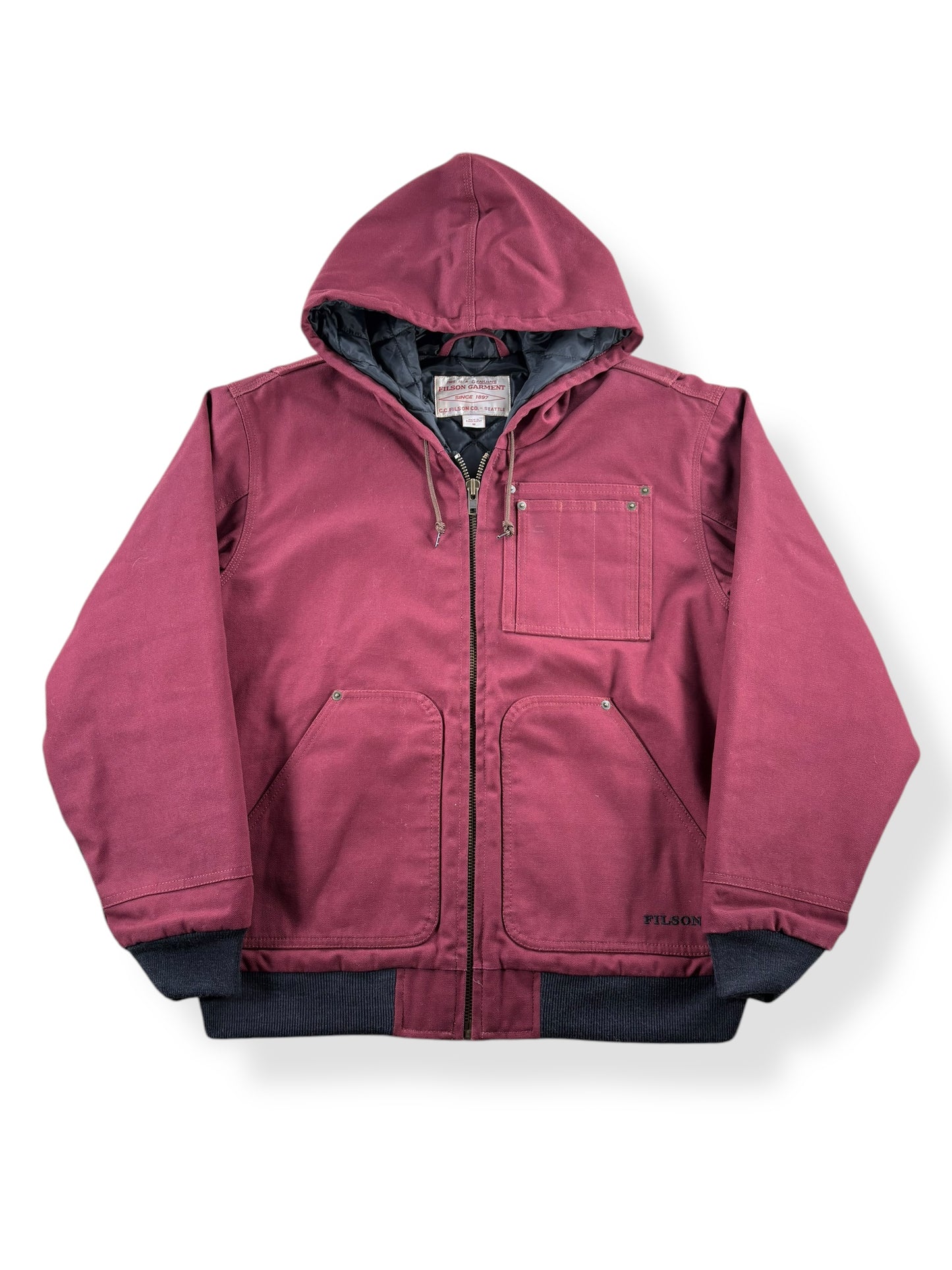 Front of Modern Filson Insulated Canvas Work Jacket SZ M