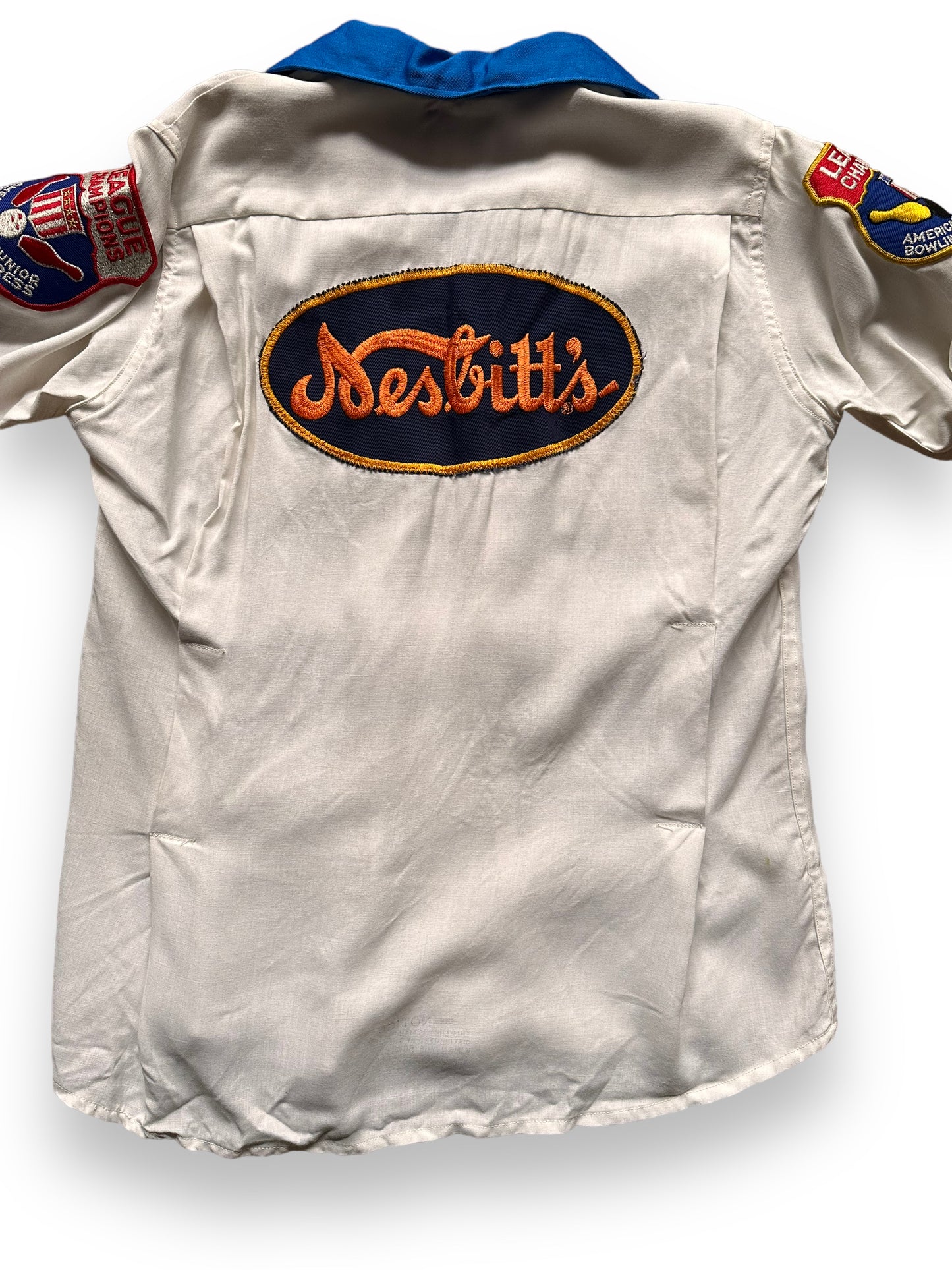 back close up of Vintage Nesbitt's Bowling Shirt SZ L | Vintage Bowling Shirt Seattle | Barn Owl Vintage Seattle