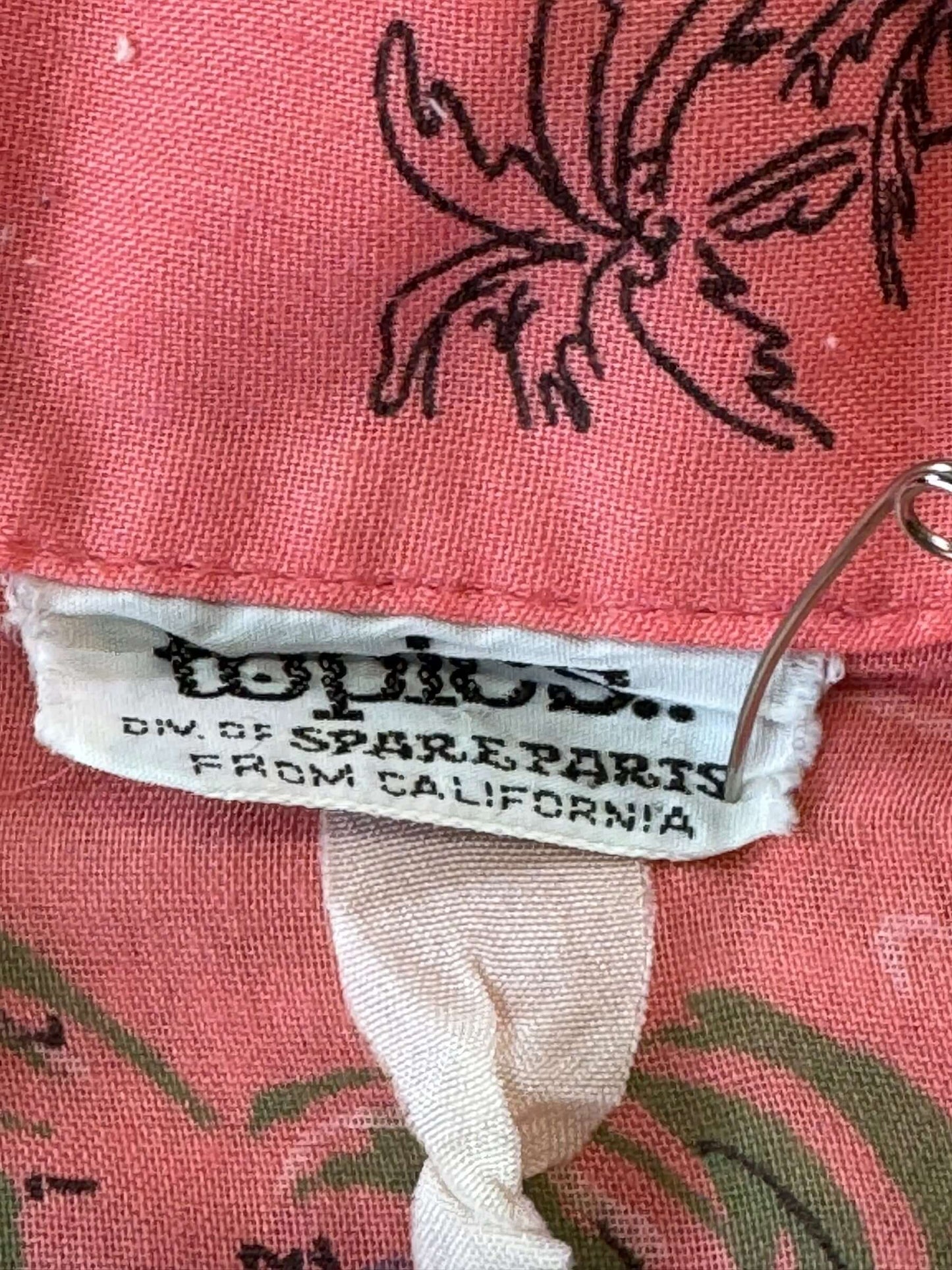 Tag view of 1980s Topics Pink Tropical Top M