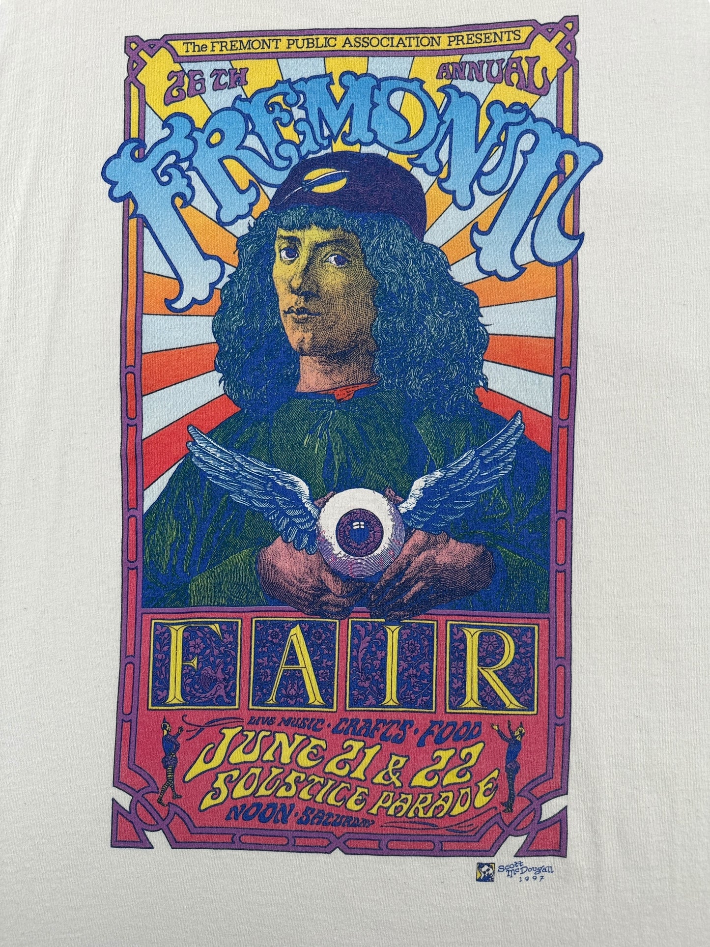 Front Graphic of Vintage 1997 Fremont Fair Tee SZ XL