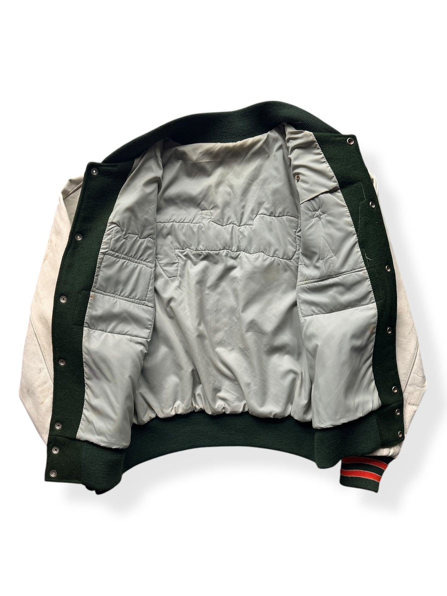 Inside of Vintage 1987 Woodway Varsity Jacket SZ XL