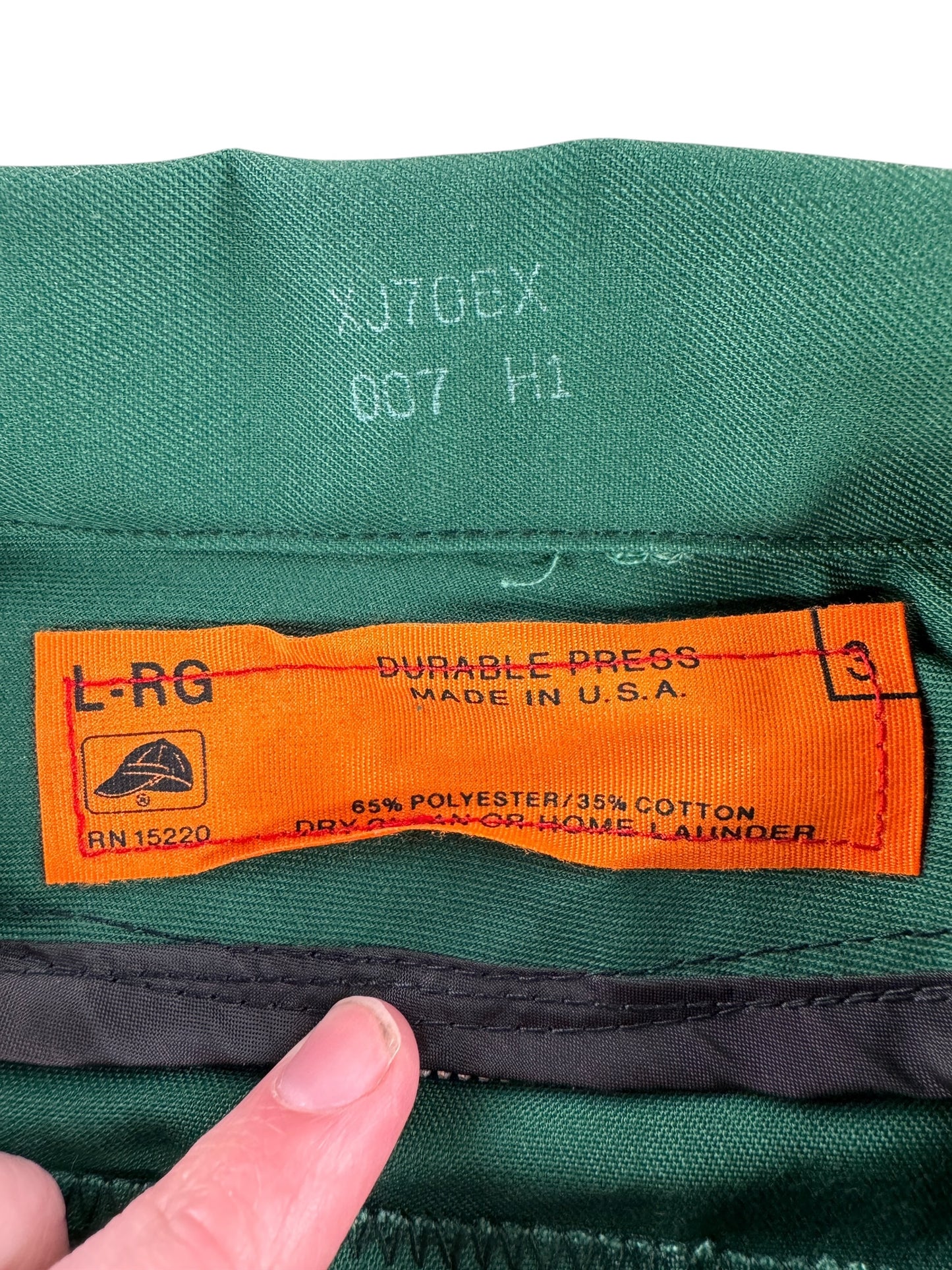 Tag on Vintage Green Red Kap NOS Gas Station Jacket SZ L