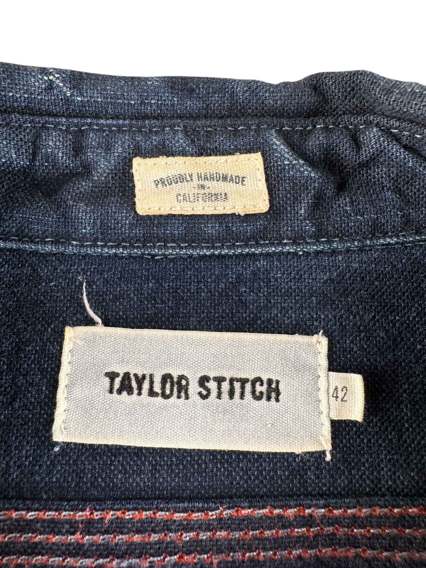 Tag on Modern Taylor Stitch White Oak Cone Denim Shirt SZ 42