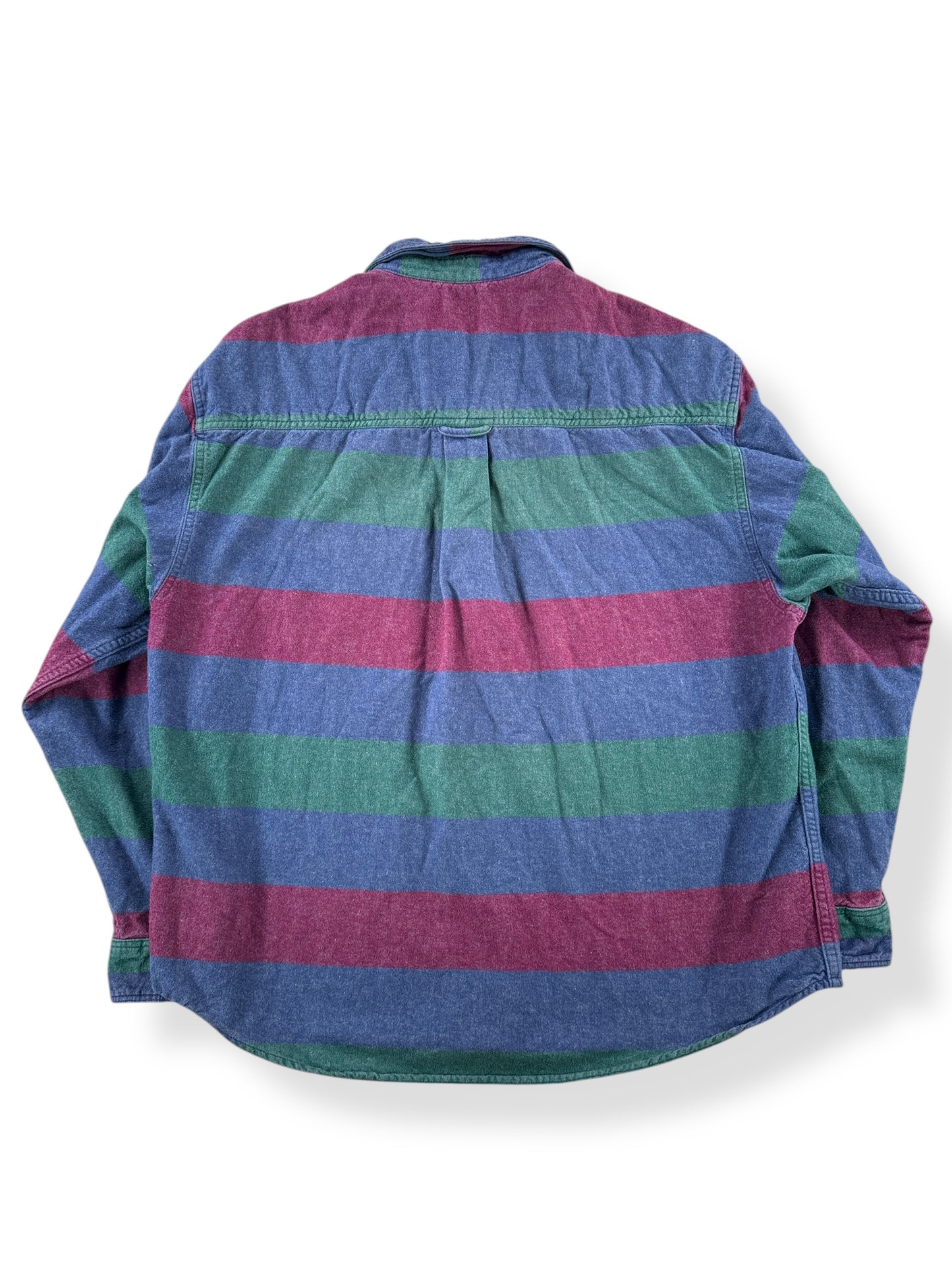 Back of Vintage Eddie Bauer Striped Chamois Shirt SZ XL