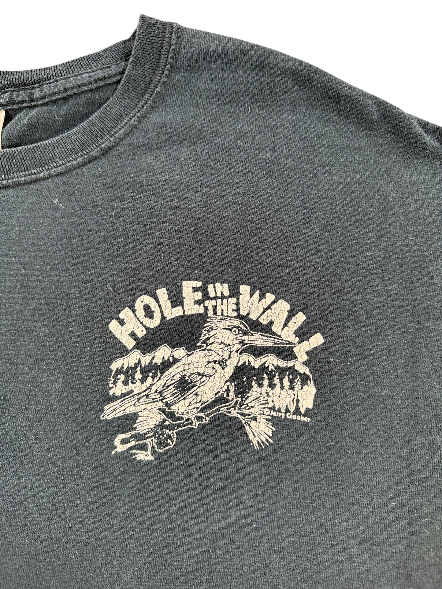 Front Graphic of Vintage Hole in the Wall Bar Ketchikan Tee SZ L