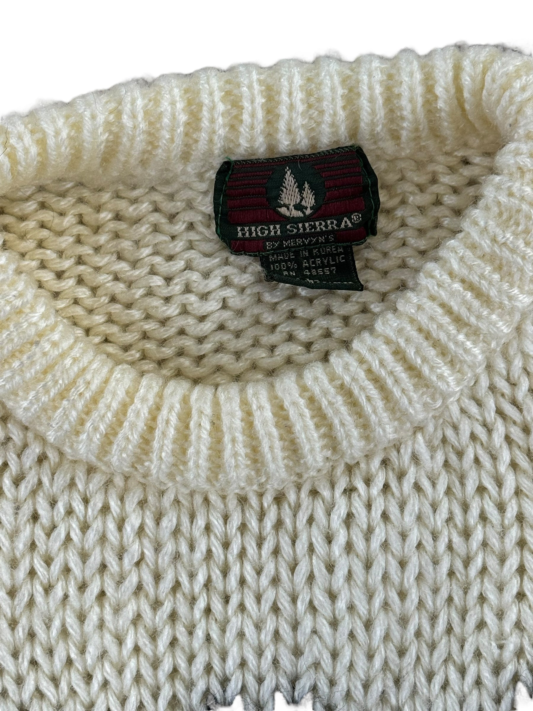 Tag view of 1980s Snowflake Sweater L