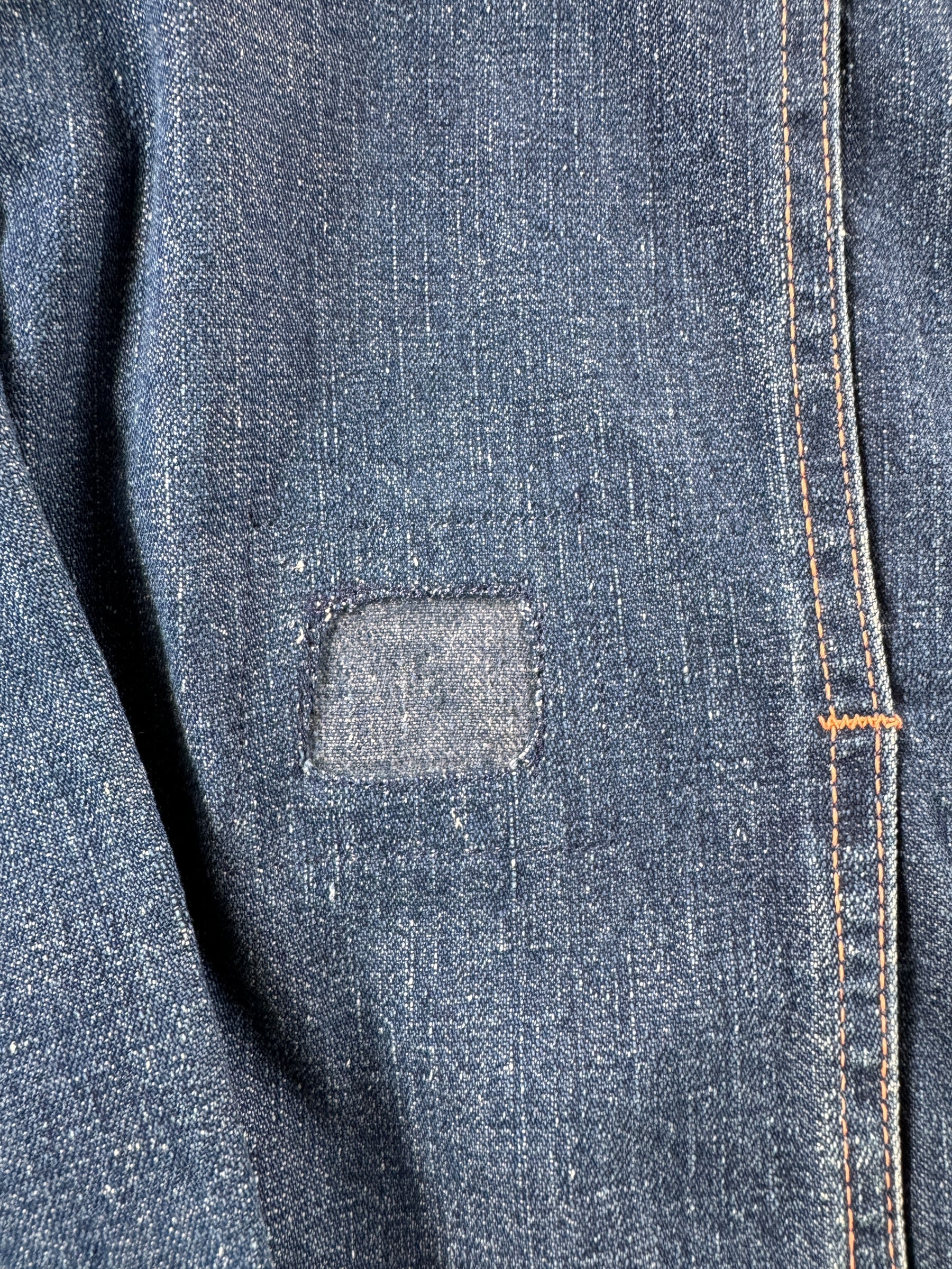 Repair on Vintage Tiny 40s/50s Era Selvedge Denim Jacket SZ XS