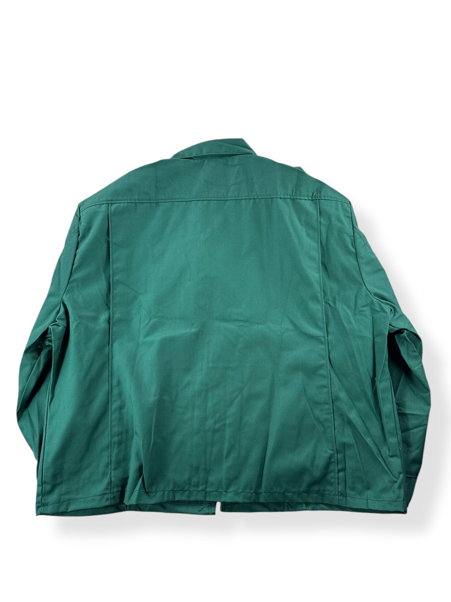 Back of Vintage Green Red Kap NOS Gas Station Jacket SZ XXL