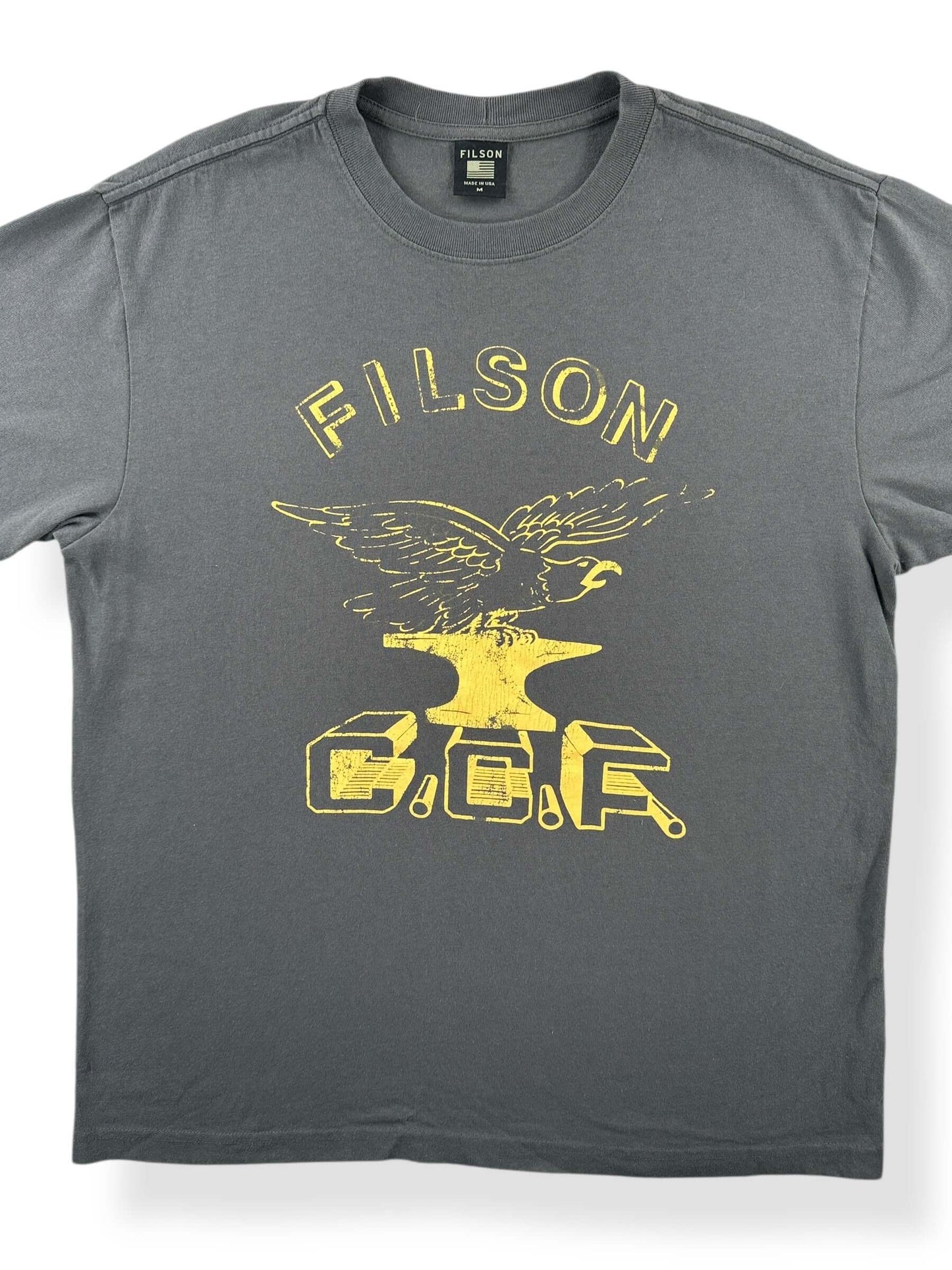Front Close Up of Filson CCF Eagle Anvil Tee SZ M