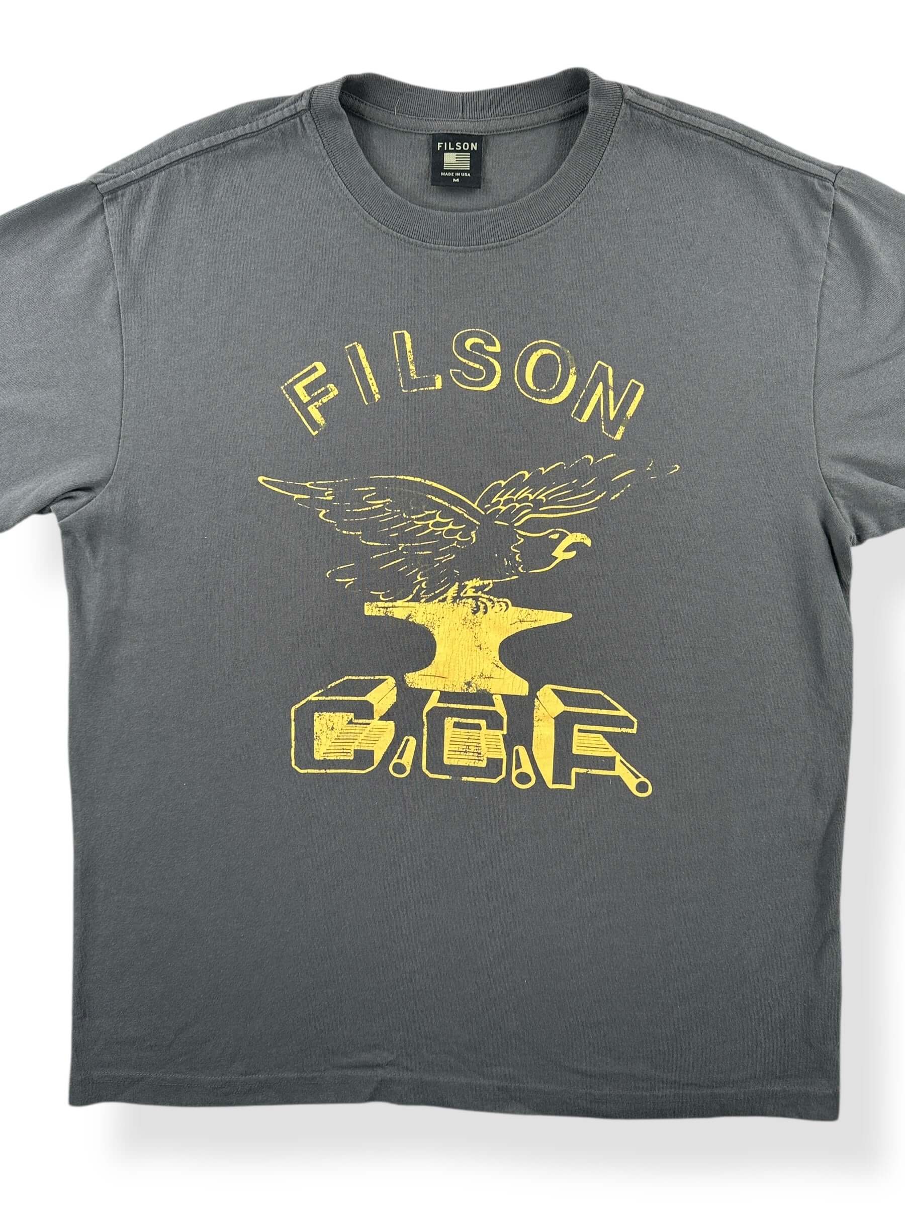 Front Close Up of Filson CCF Eagle Anvil Tee SZ M