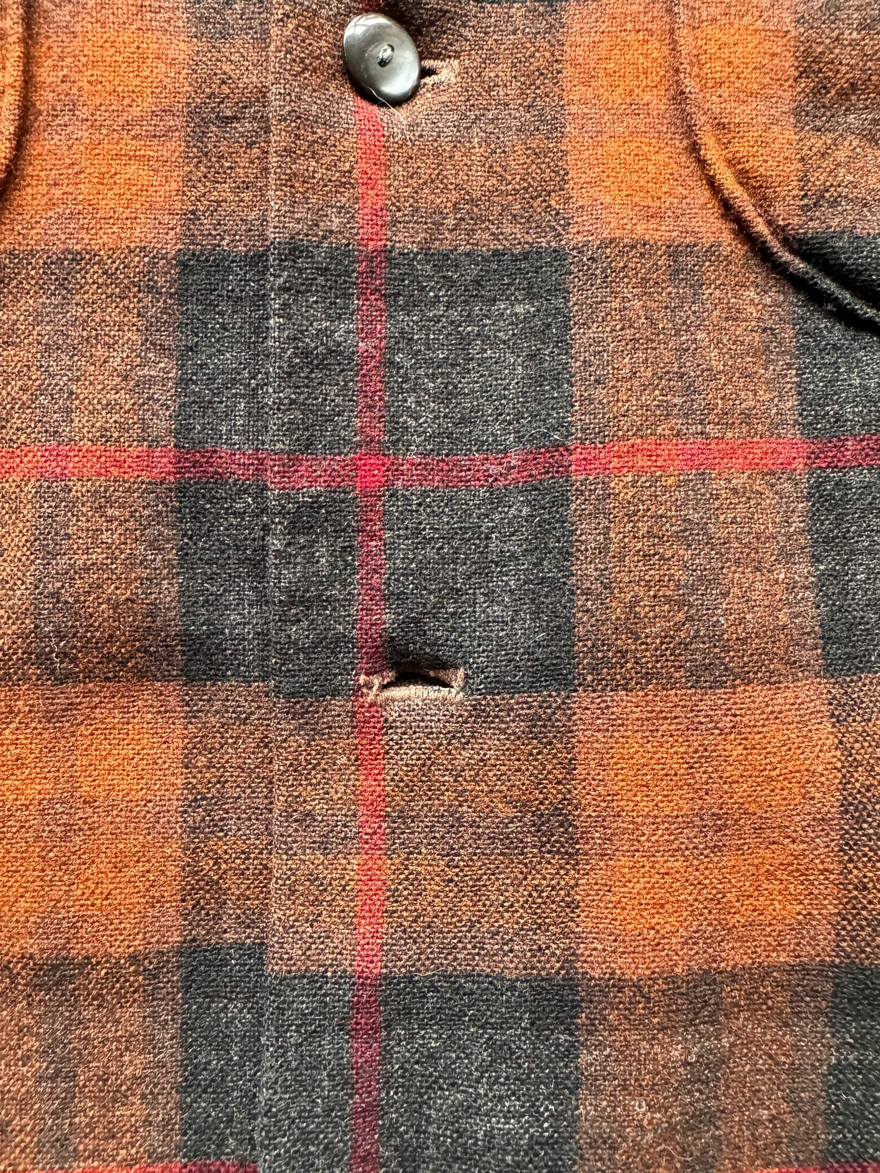 Missing Button on Handmade Pendleton Woolens Shirt Jac SZ XXL AS IS