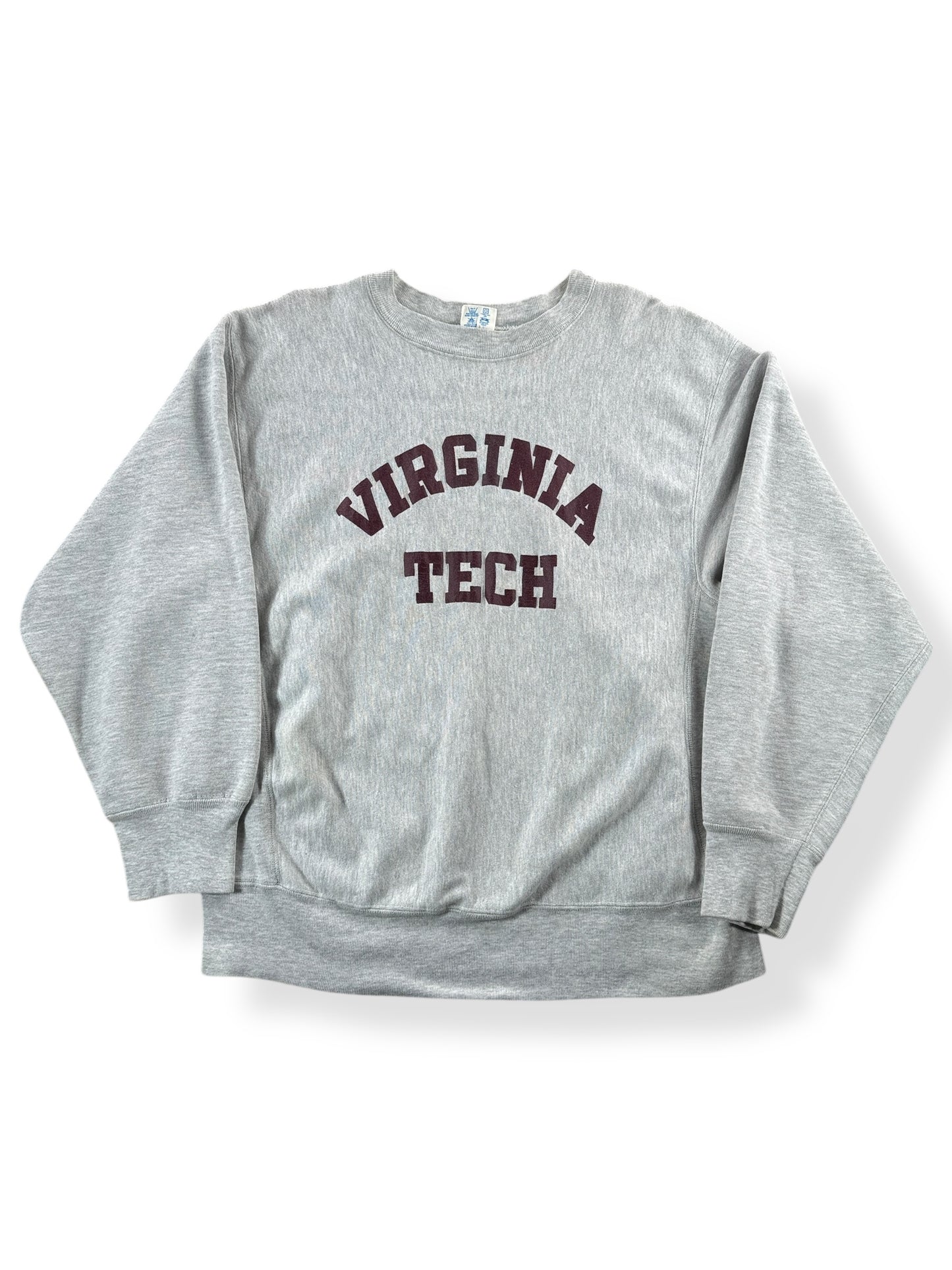Front of Vintage Virginia Tech Champion Reverse Weave Crewneck SZ L