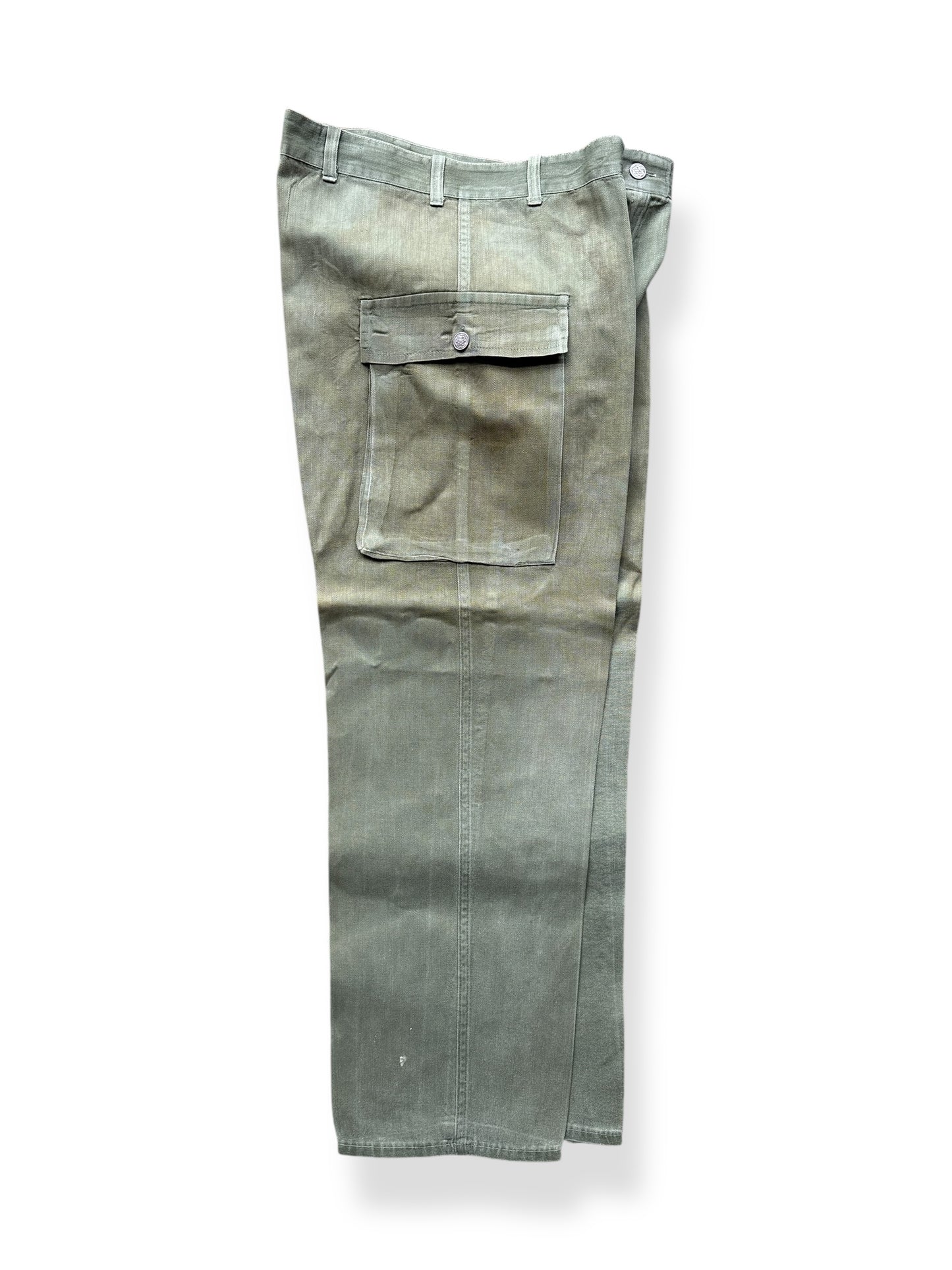 Unfolded Vintage Starchy WWII HBT Trousers W33