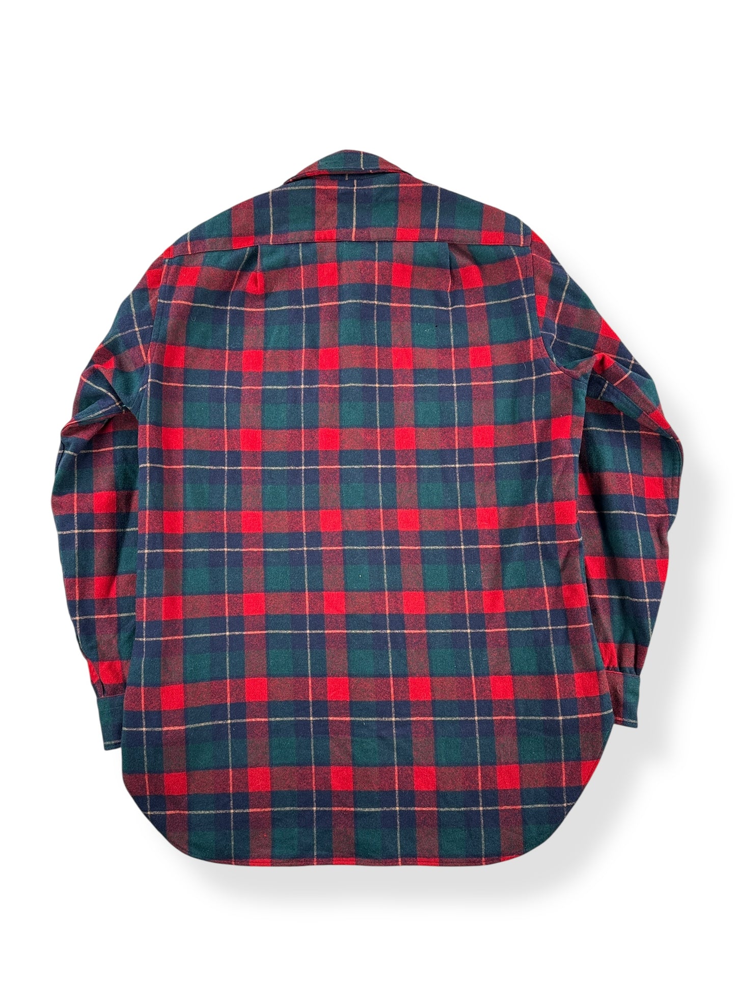 Back of Vintage Red Navy & Green Pendleton SZ M