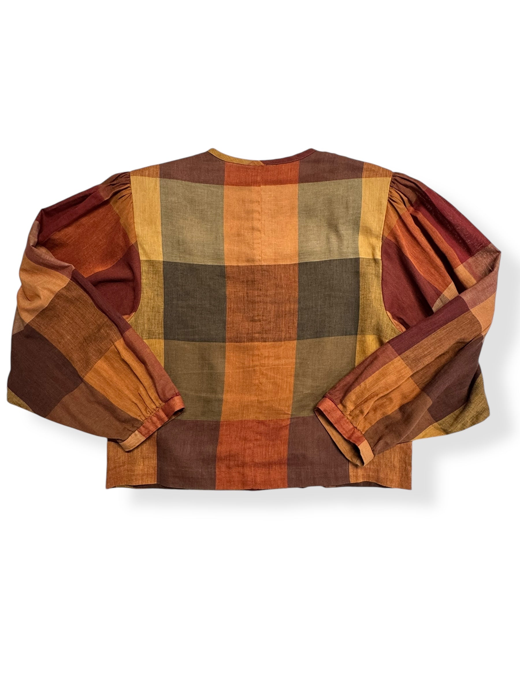 Back view of 1980s Liz Claiborne Plaid Button Up L