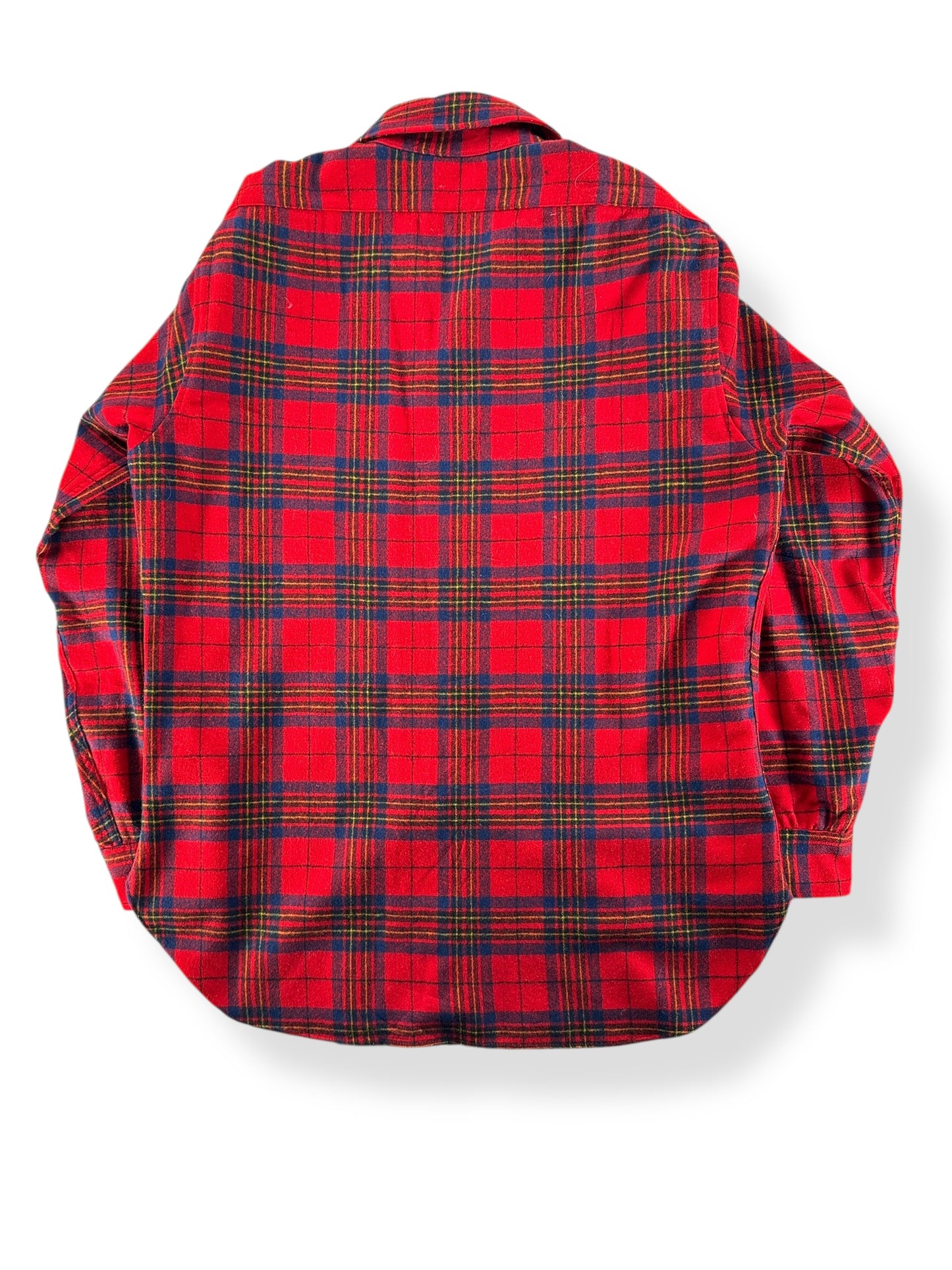 Back of Vintage Pendleton Red and Blue Flannel SZ L