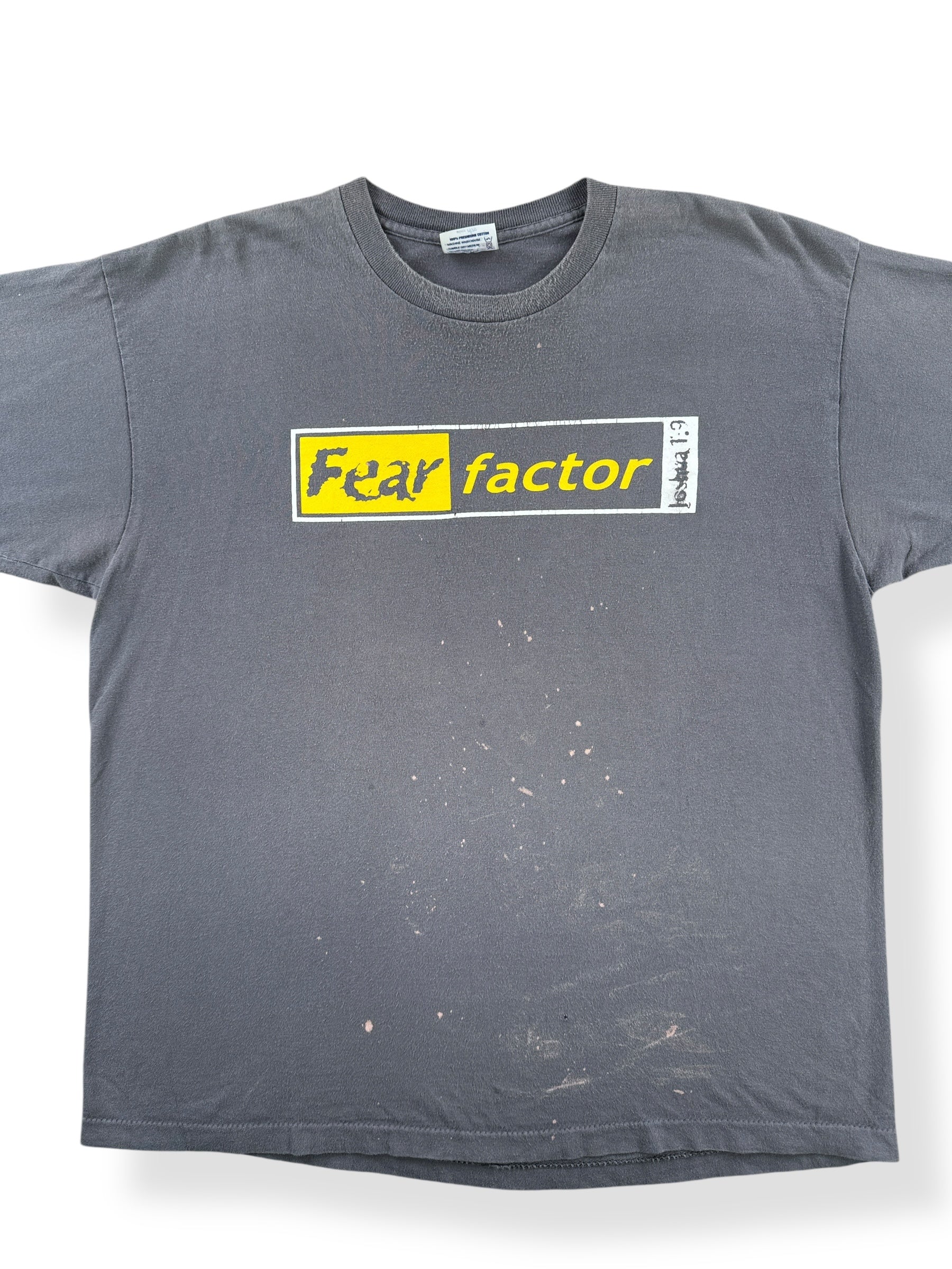 Front Close Up of Vintage Fear Factor Tee SZ L AS IS