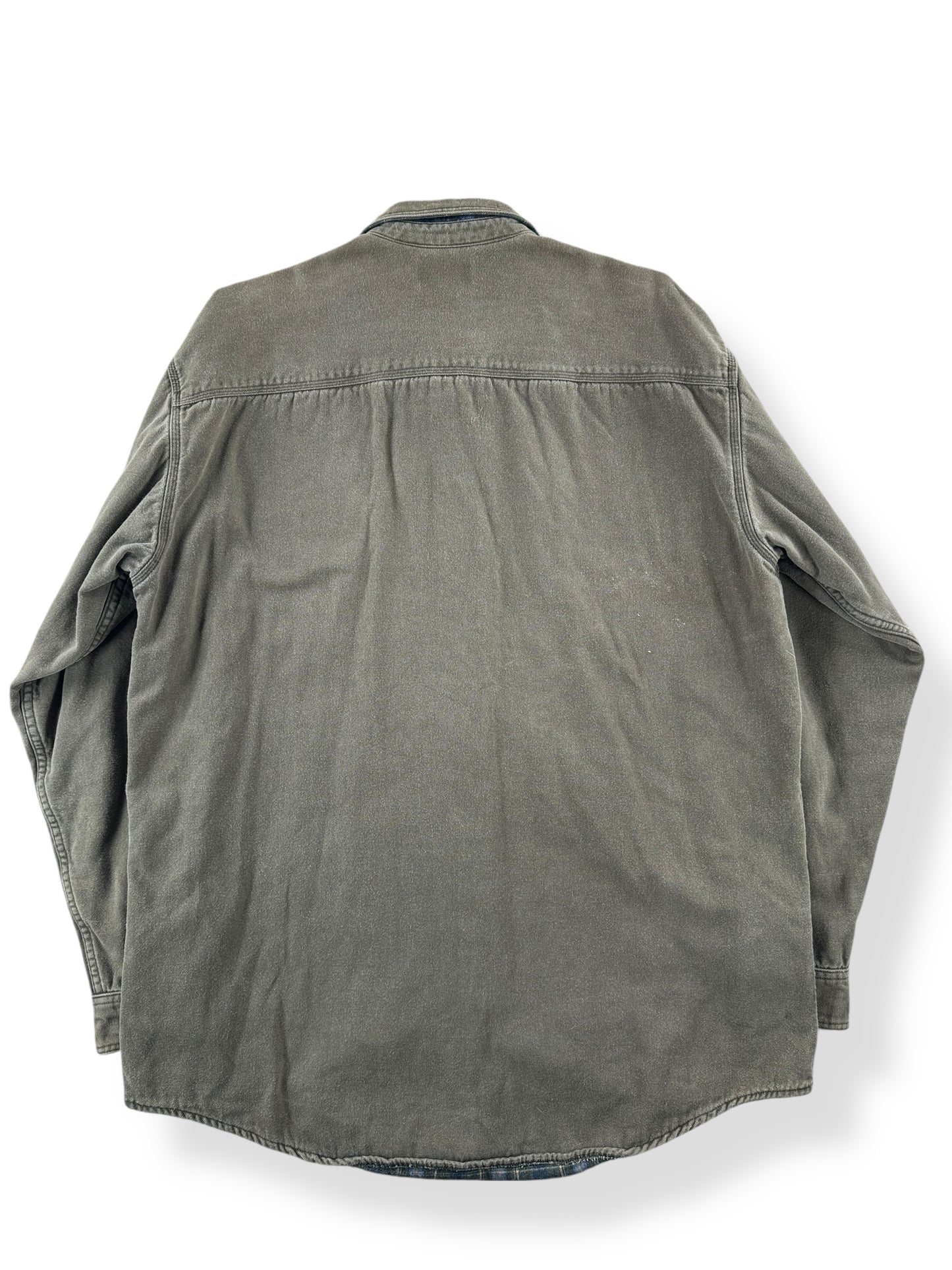 Back of Vintage L.L. Bean Flannel Lined Hurricane Shirt SZ L Tall