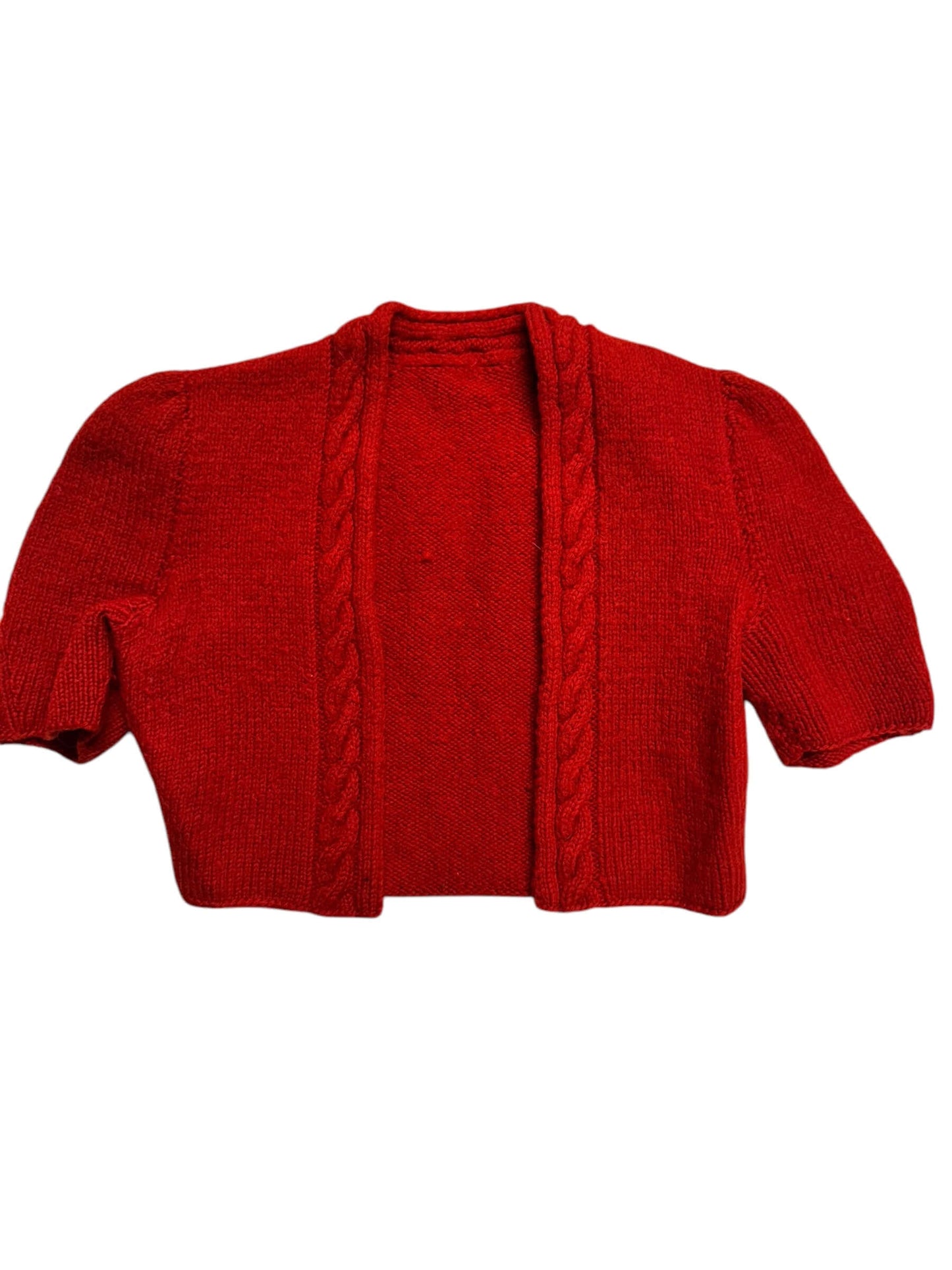Front view of Vintage Handmade Short Sleeve Cardigan S