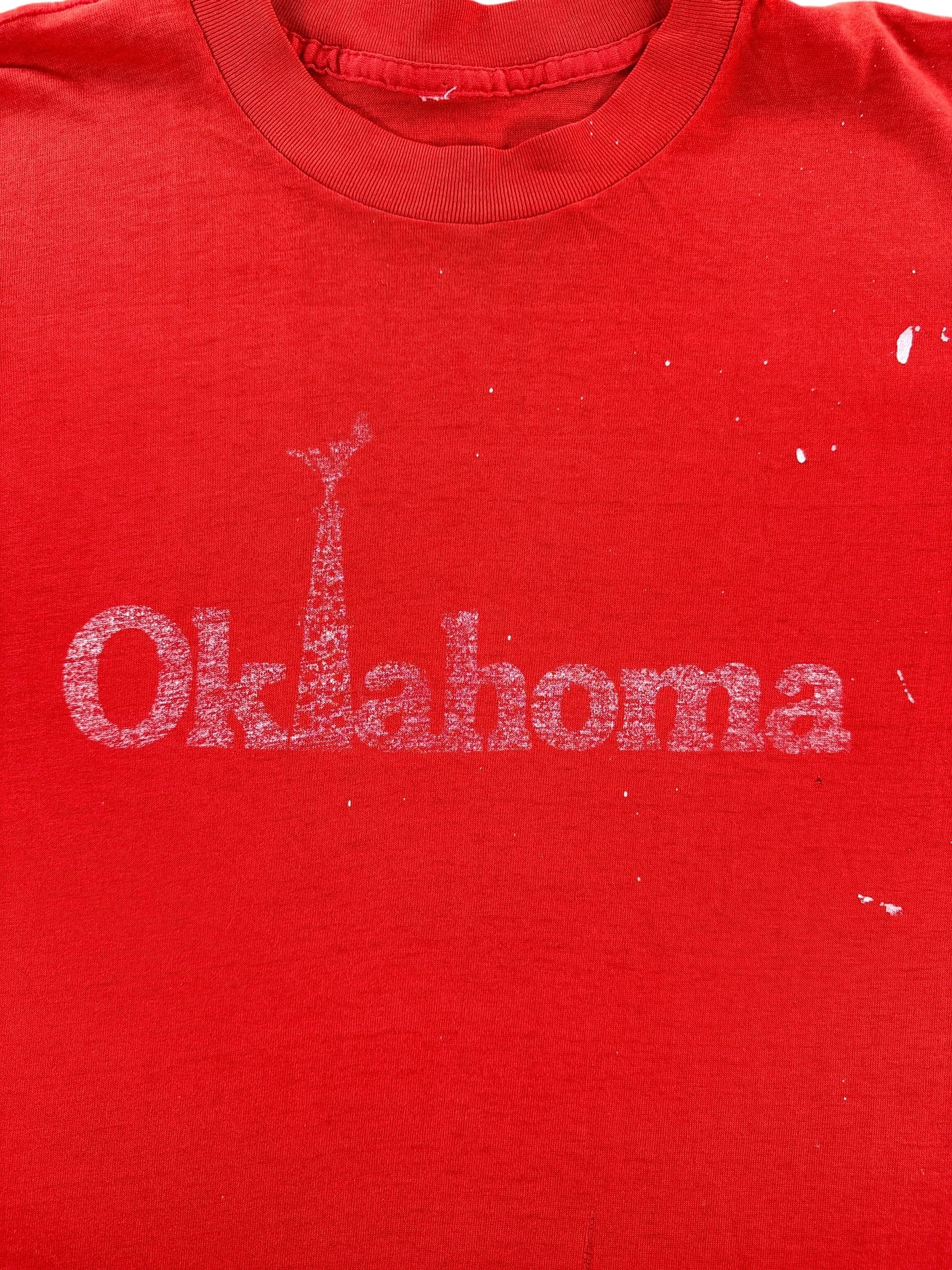 Front Graphic of Vintage Oklahoma Tee SZ M AS IS