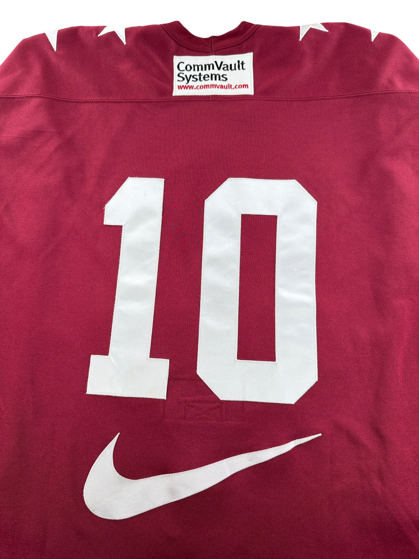 Back Numbers on Vintage Burgundy 2000s Seattle Thunderbirds Hockey Challenge Game Worn Jersey SZ 56