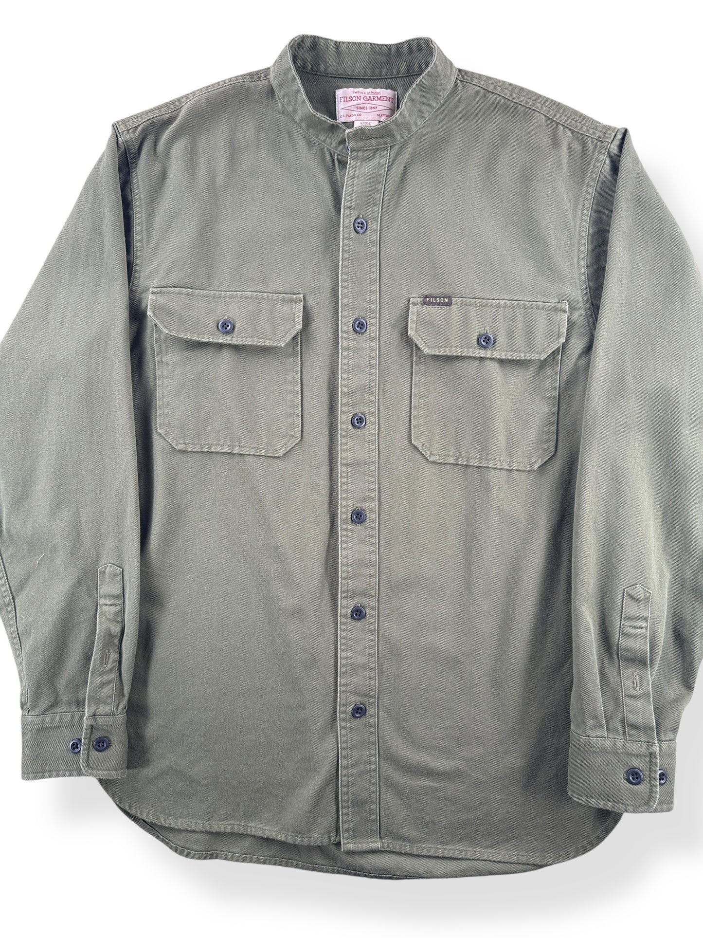 Front Close Up of Filson Production Sample Shirt Jacket SZ M
