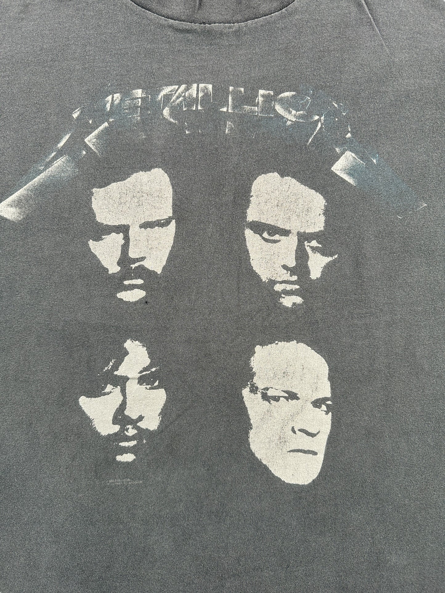 Front Graphic of Vintage 1991 Metallica Black Album Tour Tee SZ XL