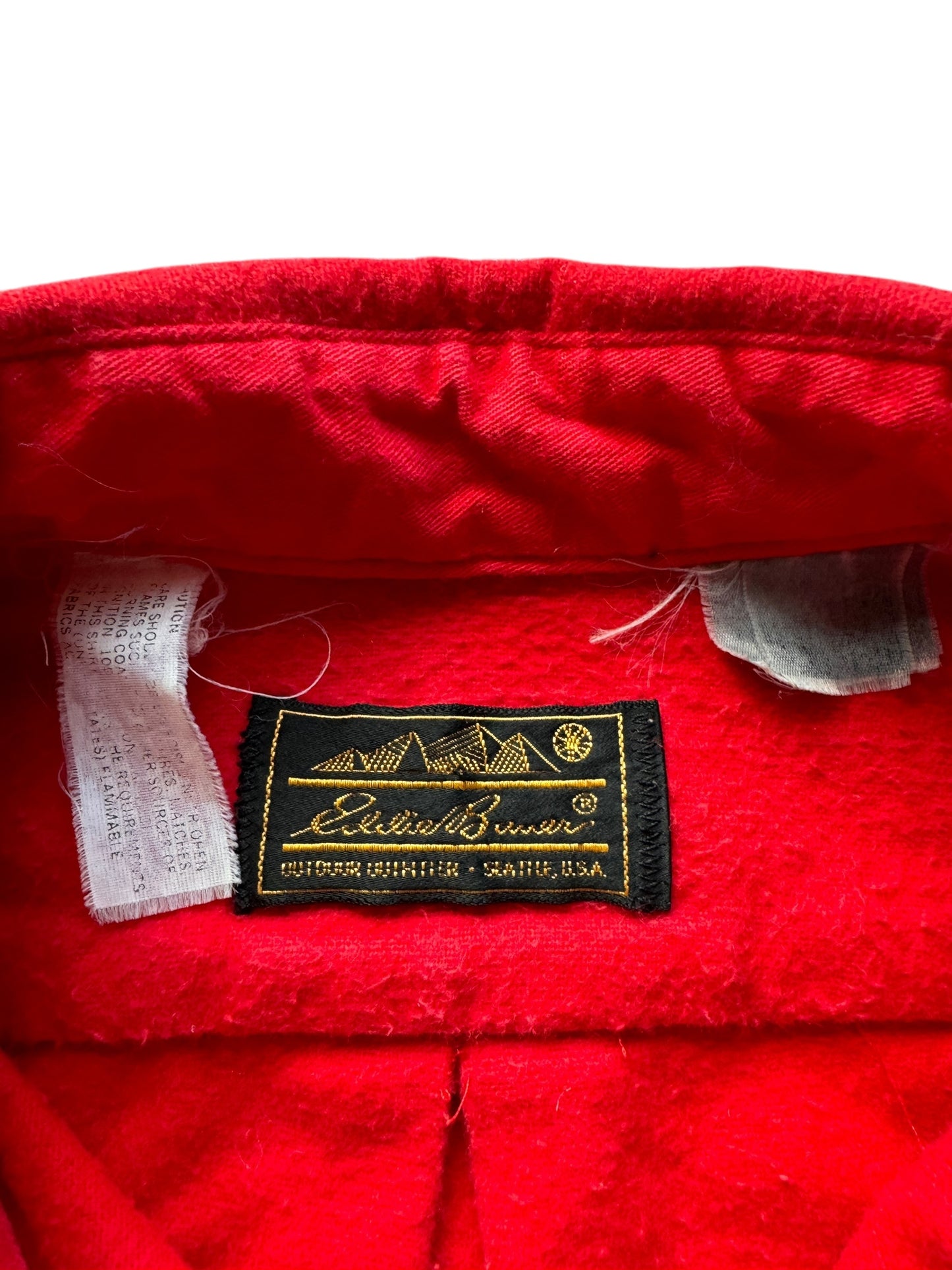 Tag on Vintage Red Eddie Bauer Chamois Shirt SZ XL