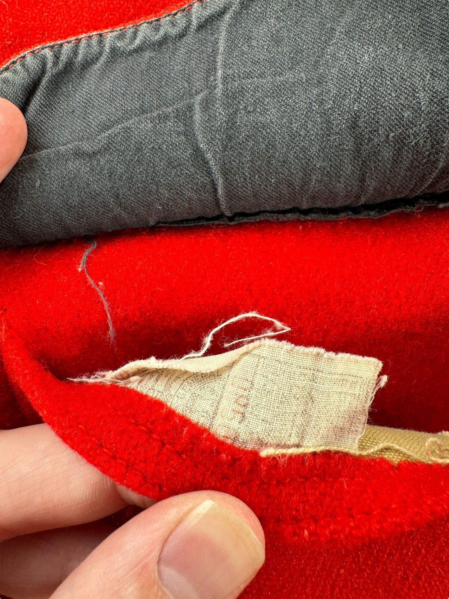 Union Tag on Vintage Union Made Filson Scarlett Cruiser SZ 46
