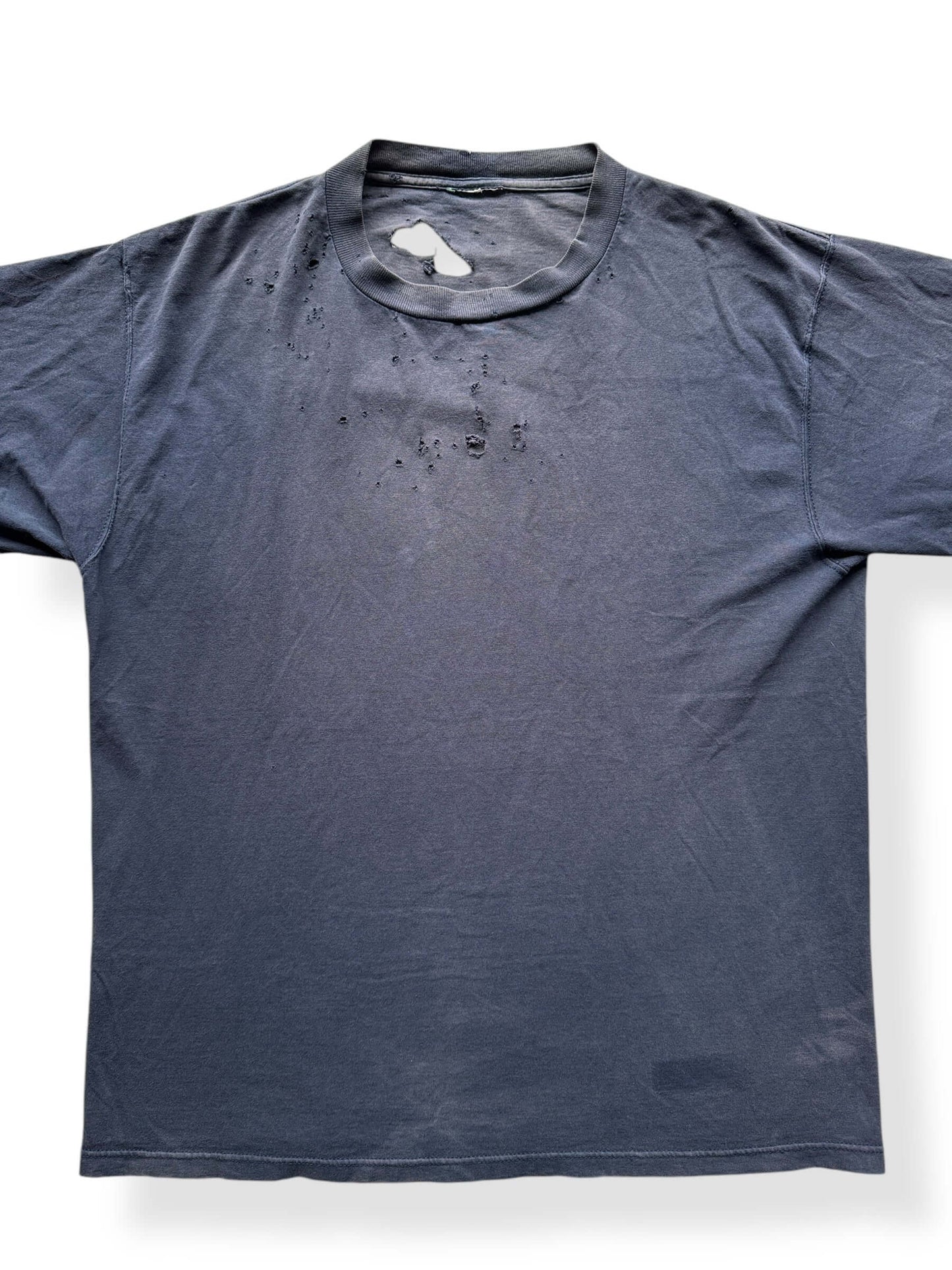 Front of Thrashed Black Blank Tee SZ XL