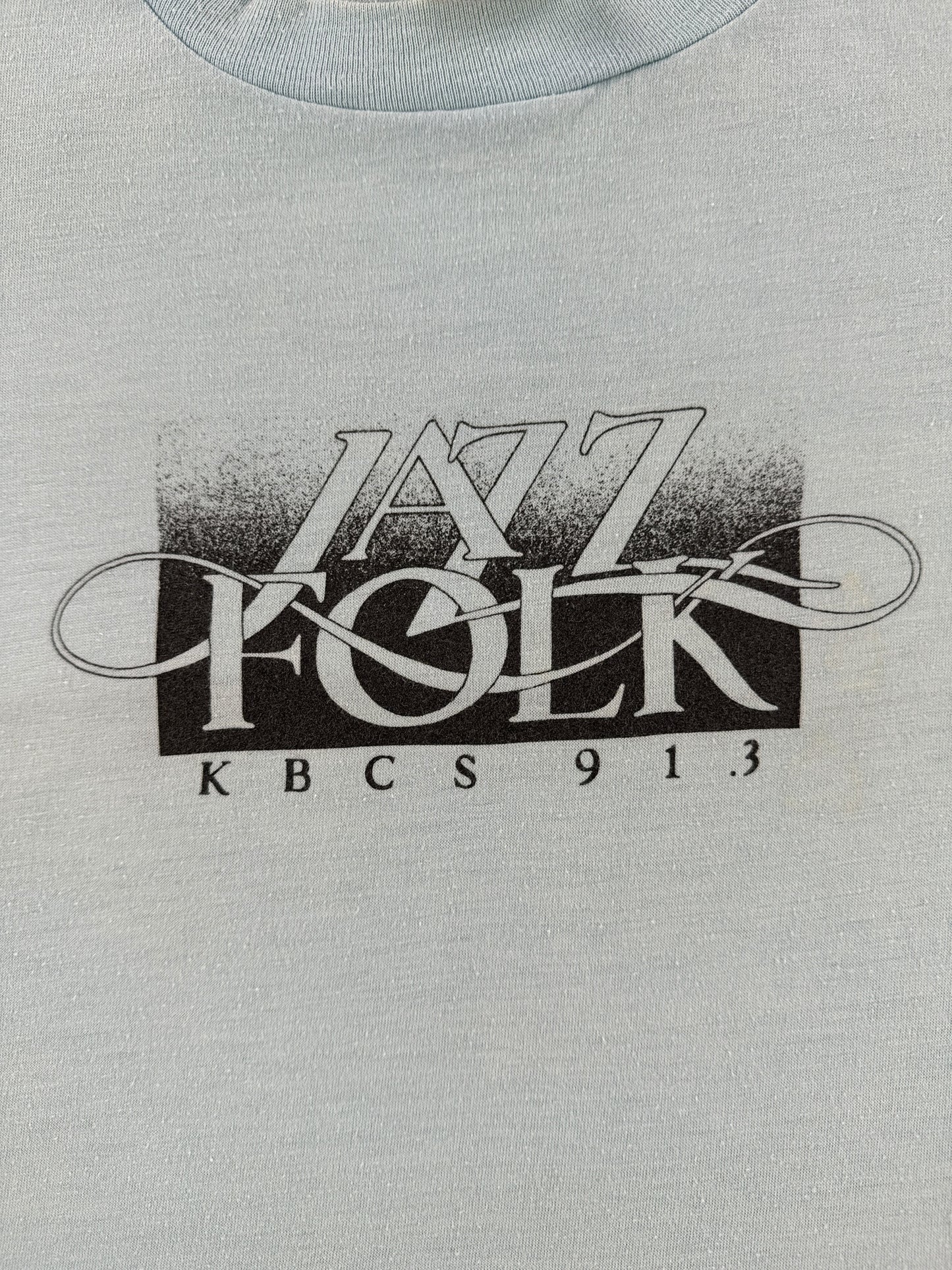 Front Graphic of Vintage KBCS Jazz Folk Tee SZ L